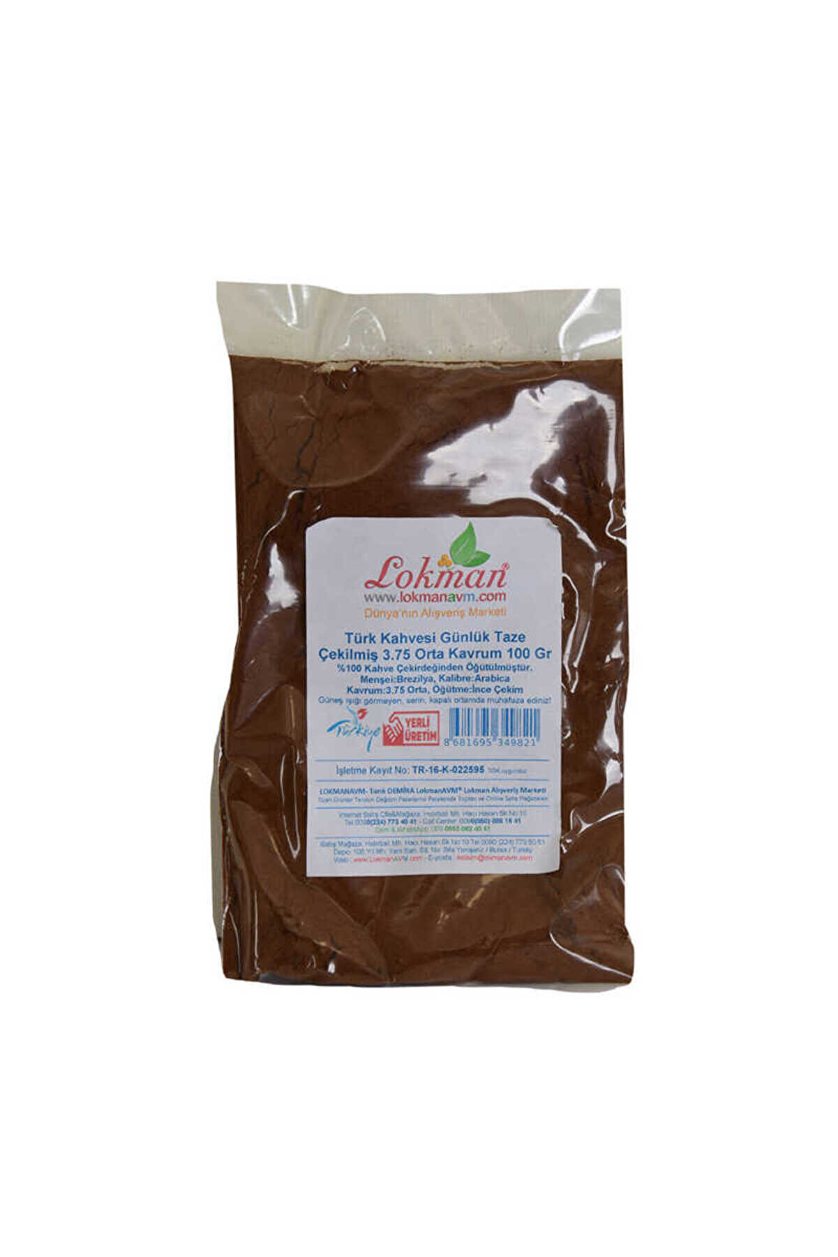 Bi̇lfold T&uuml;rk Kahvesi̇ G&uuml;nl&uuml;k Taze &Ccedil;eki̇lmi̇ş 3.75 Orta Kavrum 100 Gr Paket