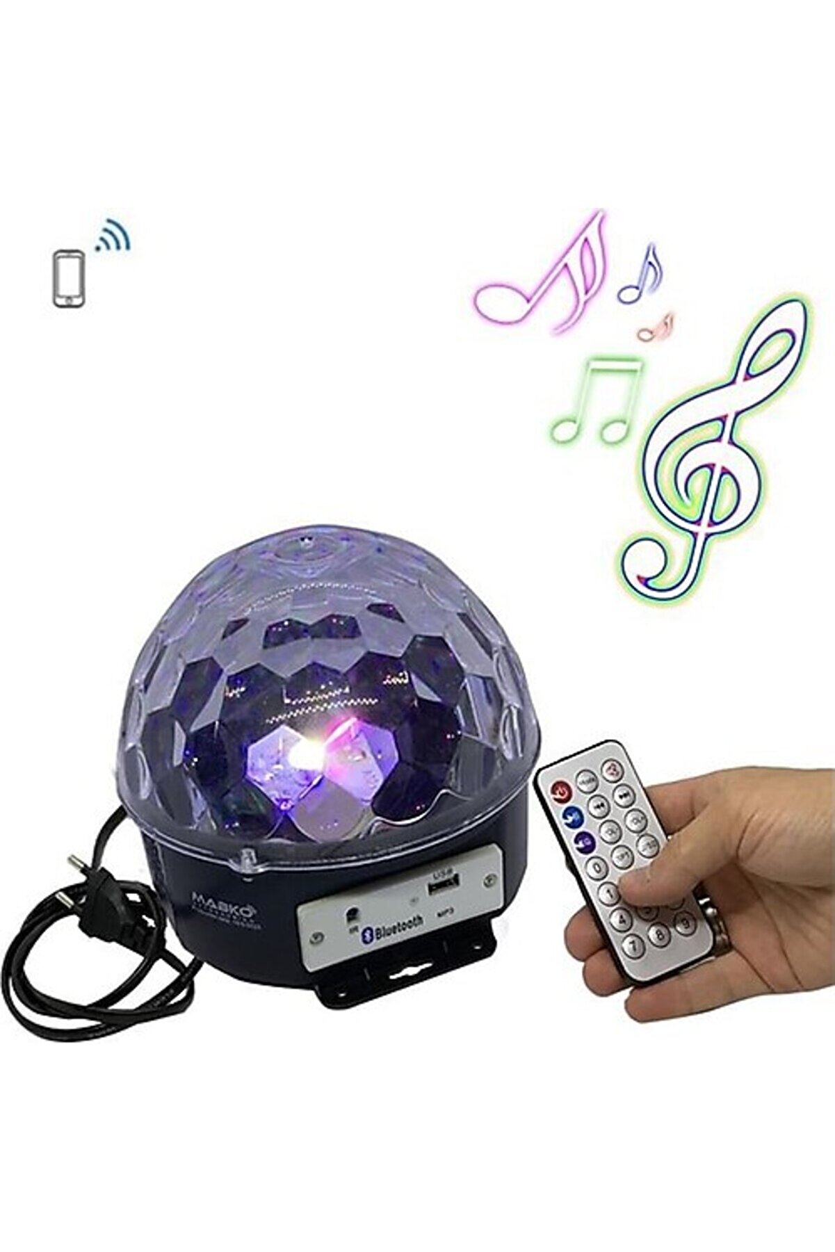 Go İthalat Bluetooth Sd Aux Usb Led Di̇sko Lamba Topu Speaker (4457)