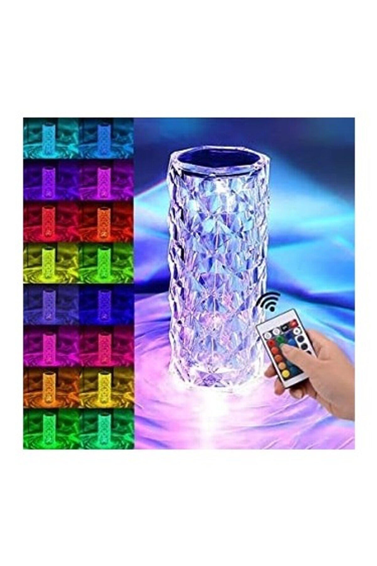 Go İthalat Kri̇stal Elmas Masa Lambası 16 Renk Usb Şarjlı Dokunmati̇k (5224)