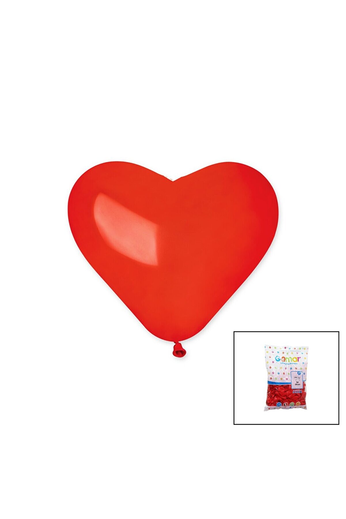 Go İthalat Kırmızı Kalp Balon 10 İn&ccedil; - 25Cm - 100Pcs (4457)