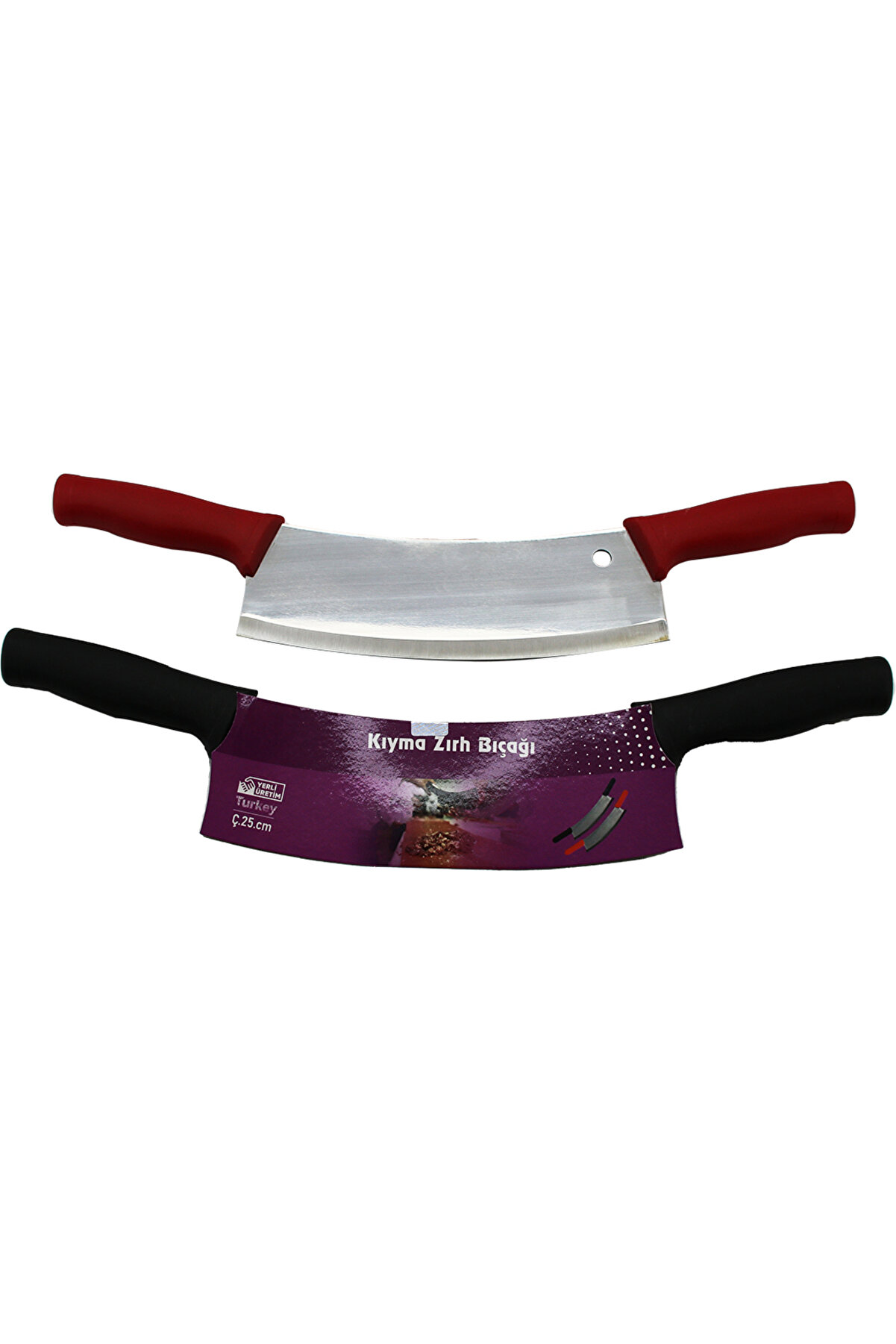 Go İthalat 25Li̇k &Ccedil;i̇ft Saplı Kıyma Zırh Bı&ccedil;ak Satır Plasti̇k Saplı (4457)