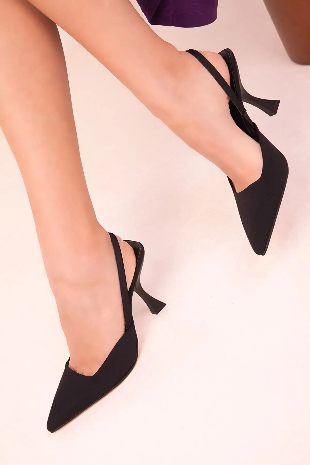 Gult Si̇yah Kadın Klasi̇k Topuklu Ayakkabı