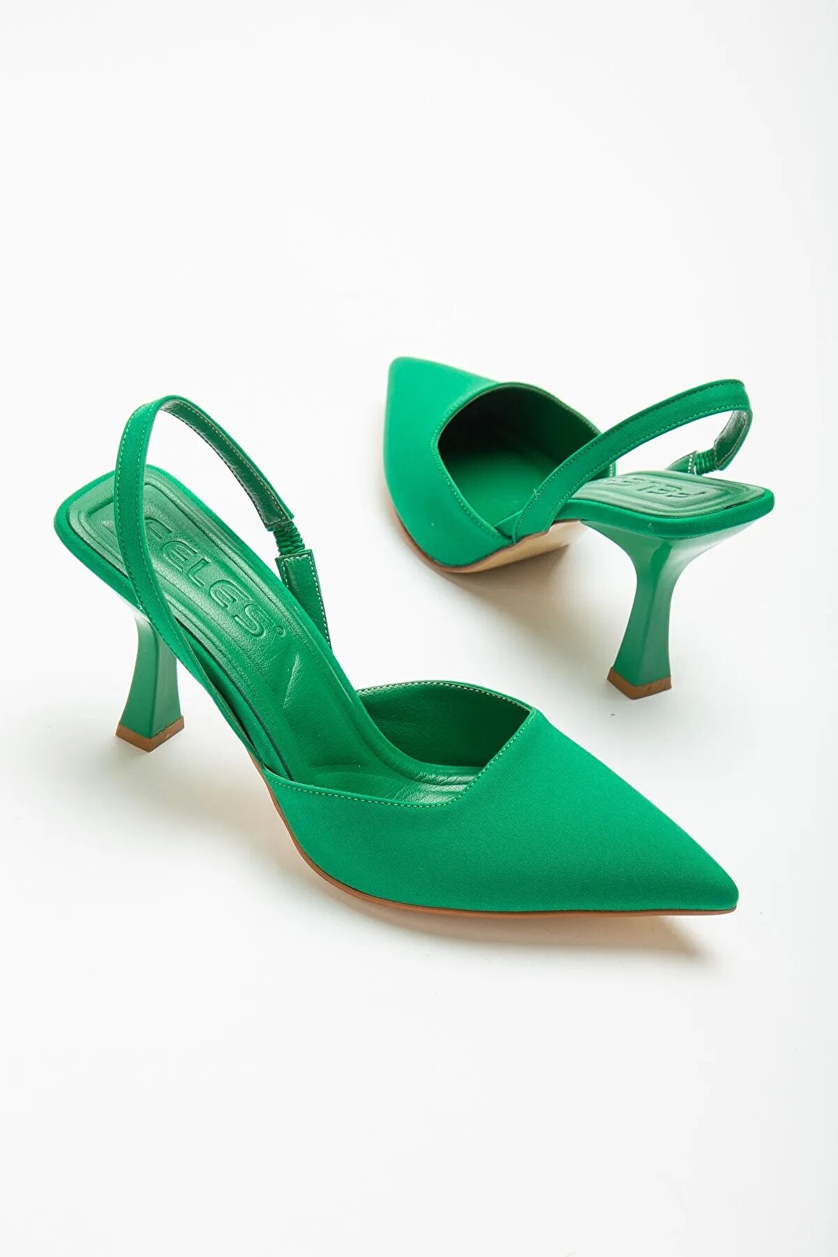 Gult Yeşi̇l Kadın Klasi̇k Topuklu Ayakkabı