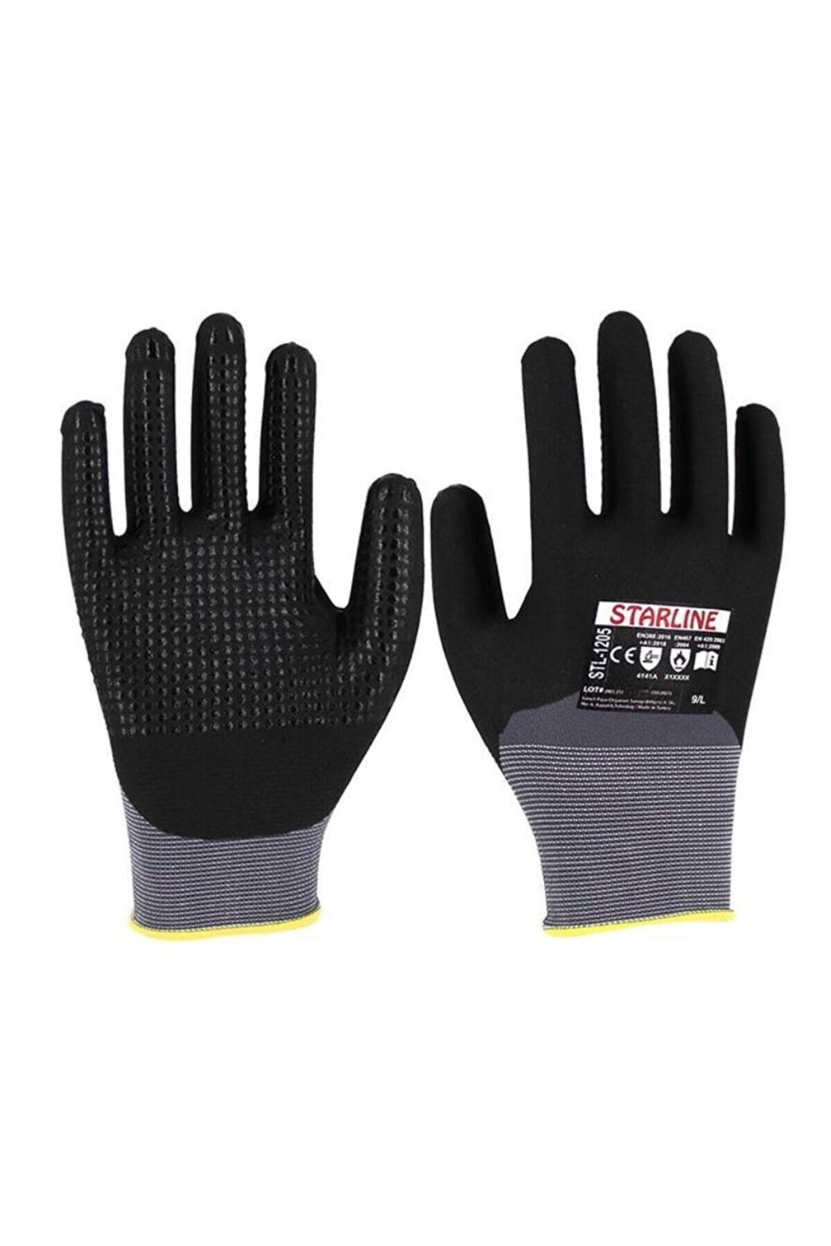 Mi̇kasso Stl-1205 Köpük Ni̇tri̇l Puanlı Eldi̇ven No9 Si̇yah