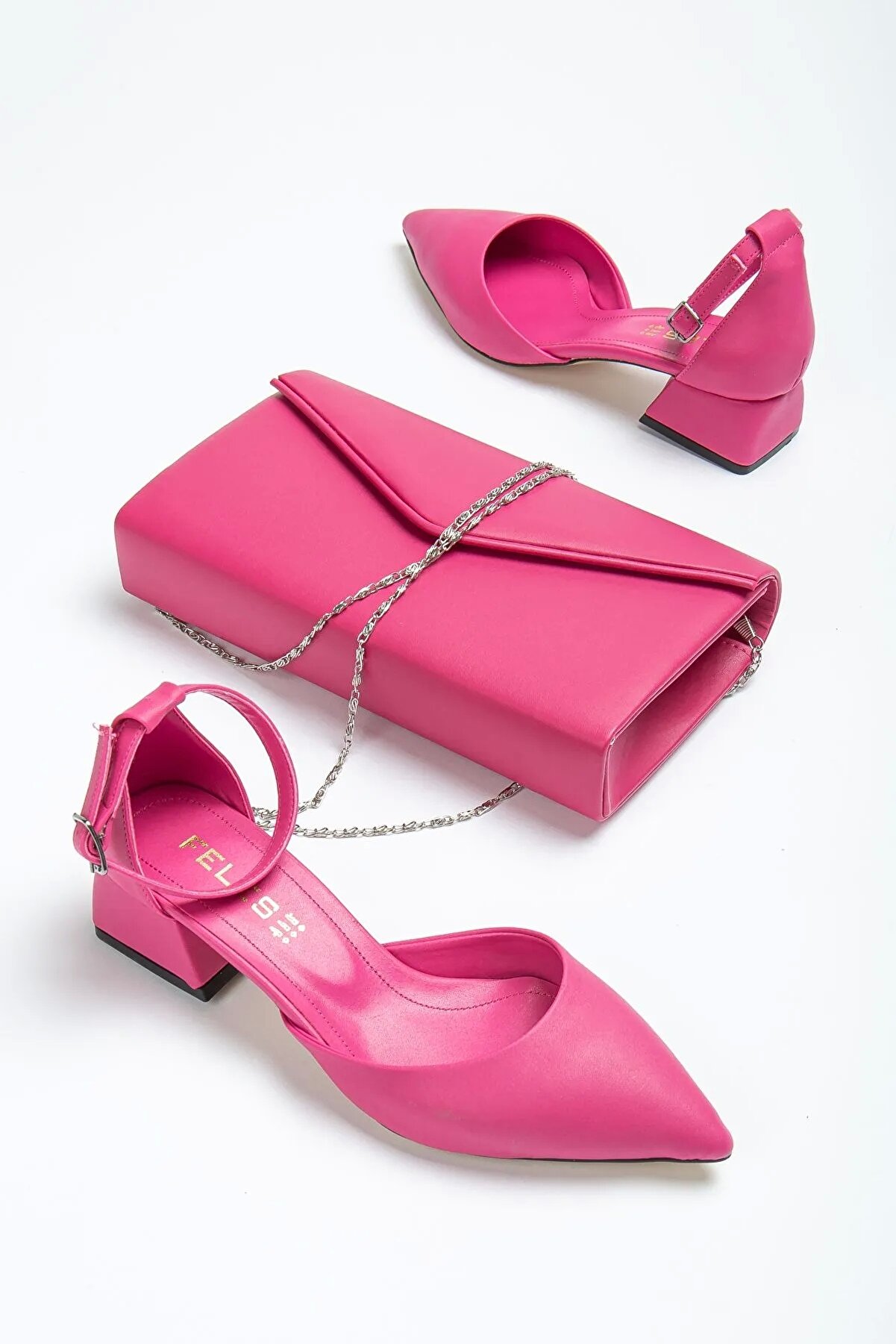 Gult Kadın 3 Cm Topuklu Günlük Yazlık Ayakkabı Fuşya Kombi̇n