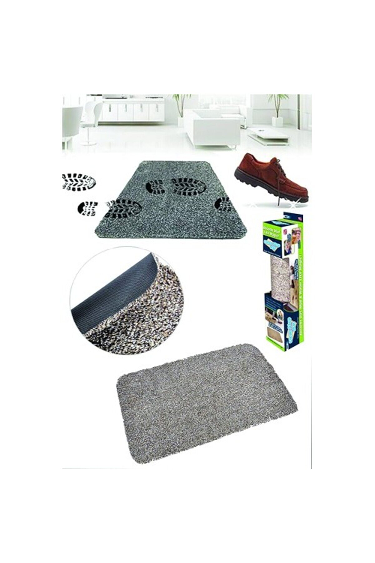 evimdeyokyok Clean Step Mat Yıkanabilir Mikrofiber Kir Toz Emici Iç-dış Ortam Paspas