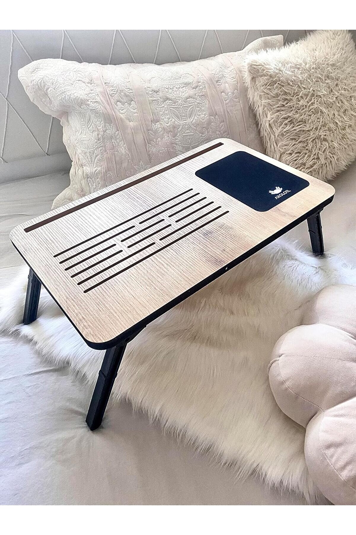 STOREMAX lvnshop Foldaway Telefon ve Tablet Bölmeli Katlanır Ayaklı Laptop Sehpası Bilgisayar Çalışma Masası