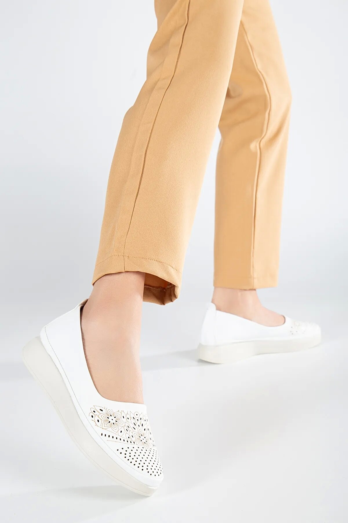 Gult Içi̇ Haki̇ki̇ Deri̇ Günlük Ayakkabı