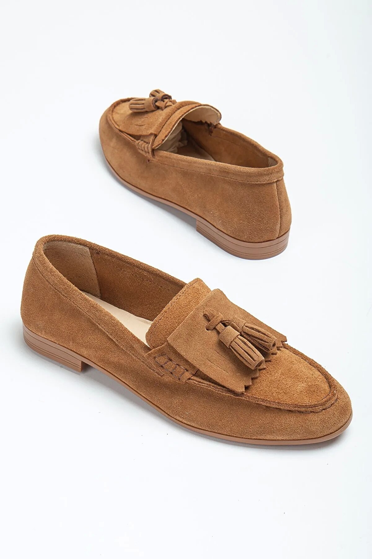 Gult Kadın Haki̇ki̇ Deri̇ Günlük Ayakkabı