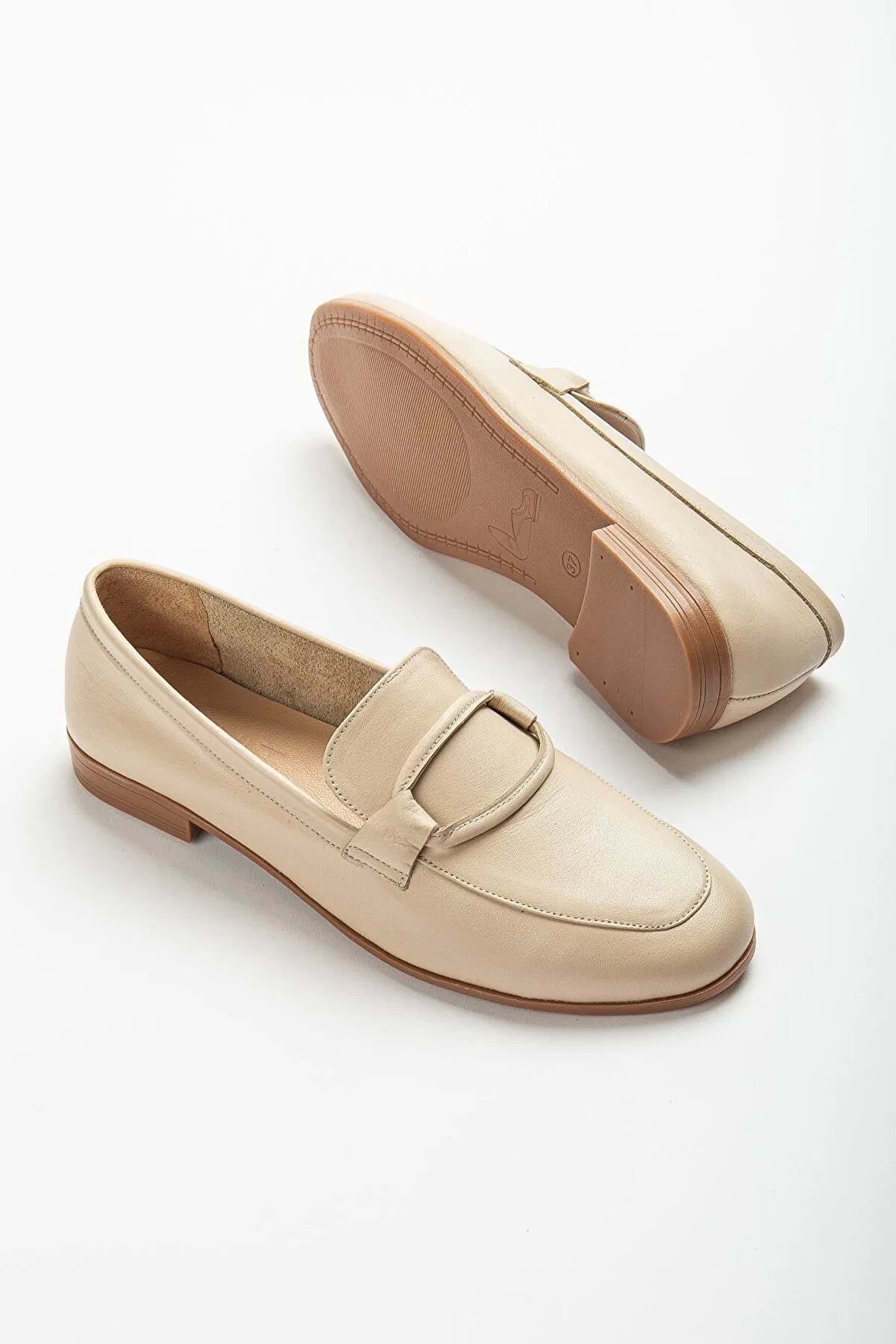 Gult Kadın Haki̇ki̇ Deri̇ Günlük Ayakkabı