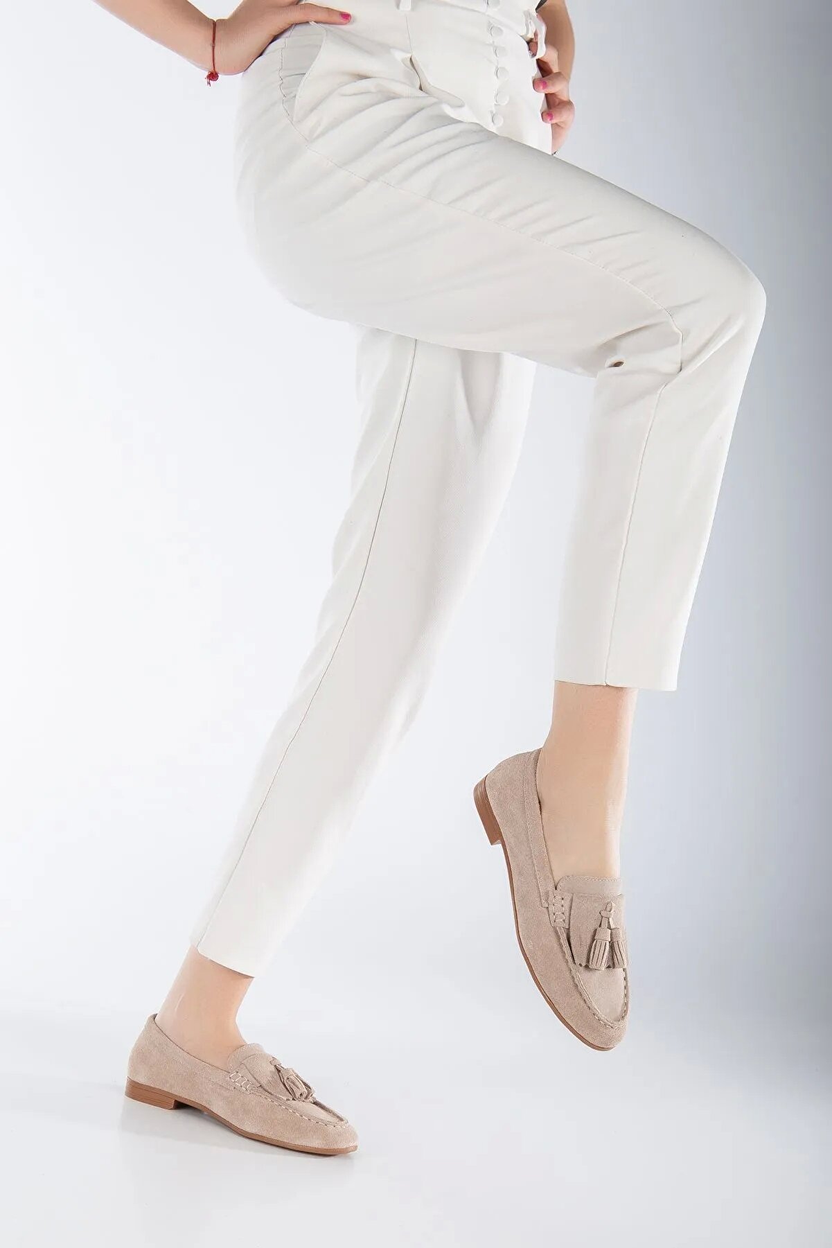 Gult Kadın Haki̇ki̇ Deri̇ Günlük Ayakkabı