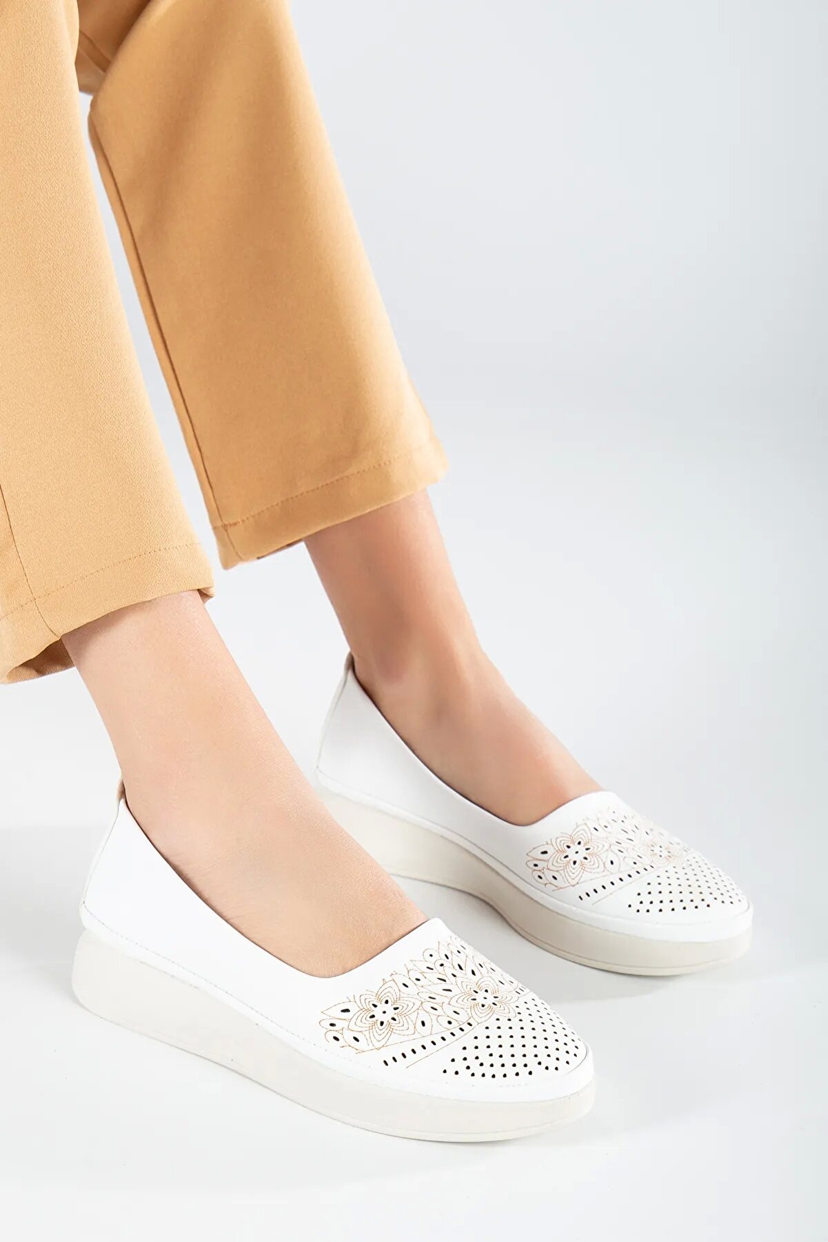 Gult Içi̇ Haki̇ki̇ Deri̇ Günlük Ayakkabı