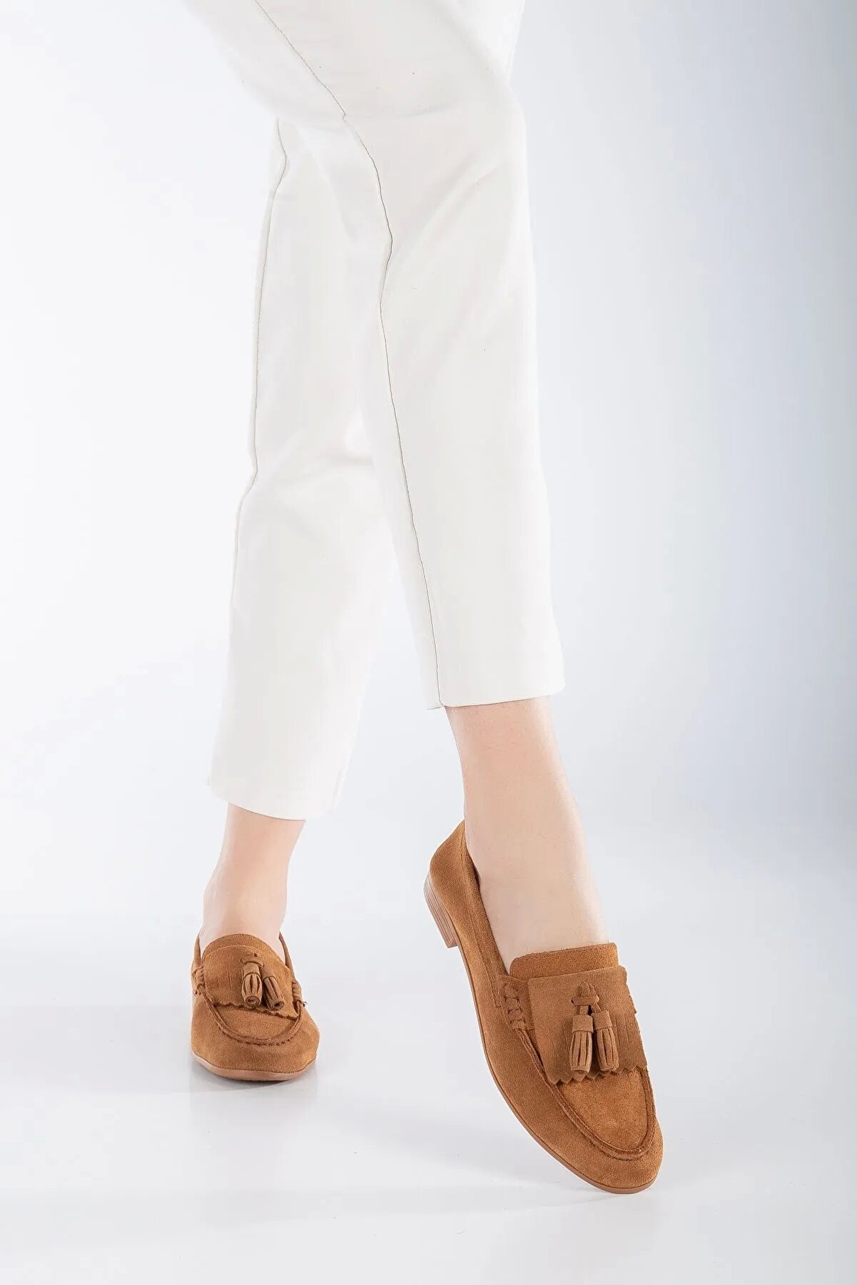 Gult Kadın Haki̇ki̇ Deri̇ Günlük Ayakkabı