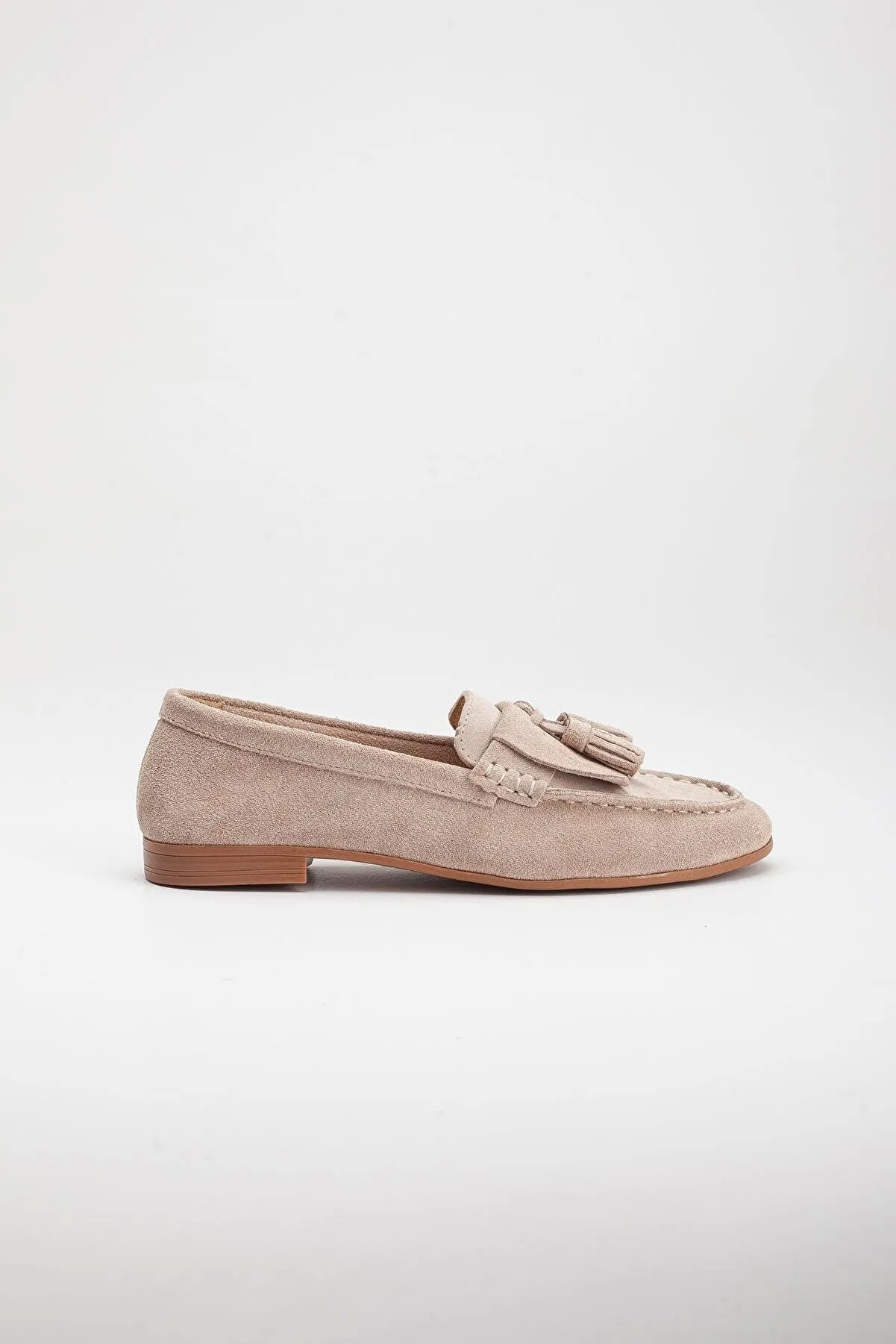 Gult Kadın Haki̇ki̇ Deri̇ Günlük Ayakkabı