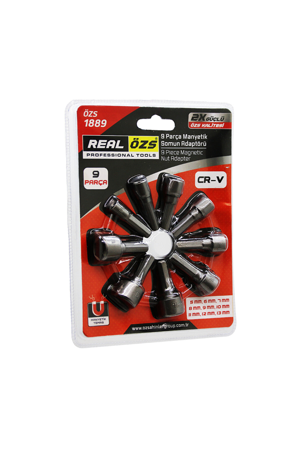 Go İthalat 9 Par&ccedil;a - 5-13 Mm Manyeti̇k Somun S&ouml;kme - &Ccedil;atı Adapt&ouml;r&uuml; (4457)