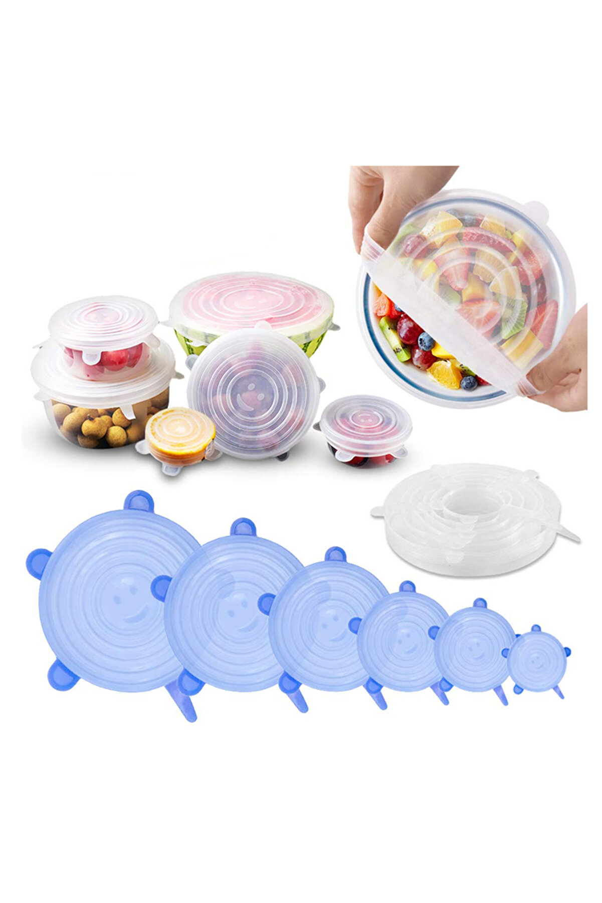 Ethab Ti̇caret Tazeli̇ği̇ Koruyan 6 Lı Si̇li̇kon Strech Kapaklar