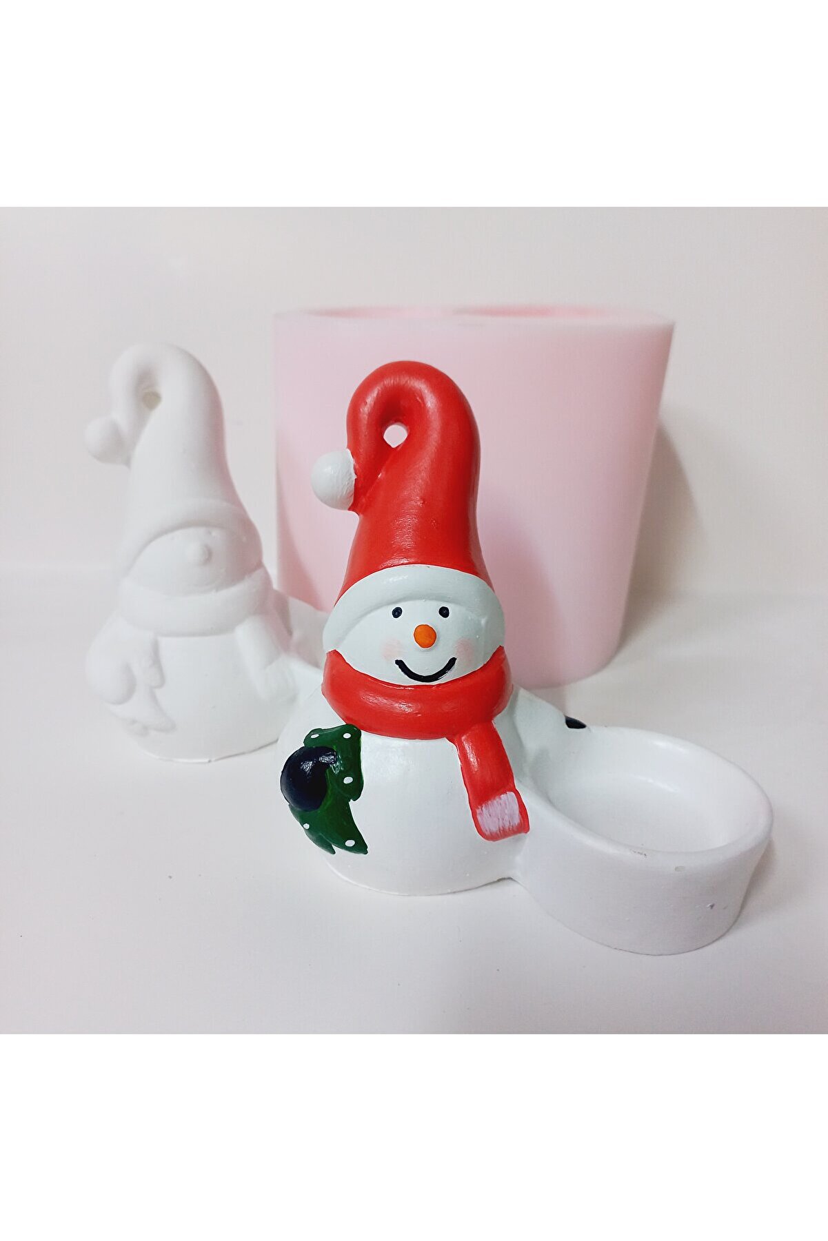 Kalıpcınızburada Kardan Adam Teali̇ght  Mumluk - K7536