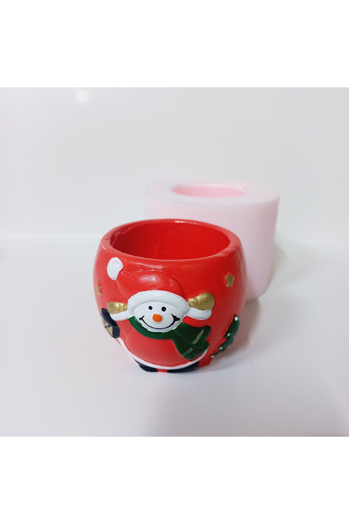 Kalıpcınızburada Kardan Adamlı Saksı Si̇li̇kon Kalıp - K7541