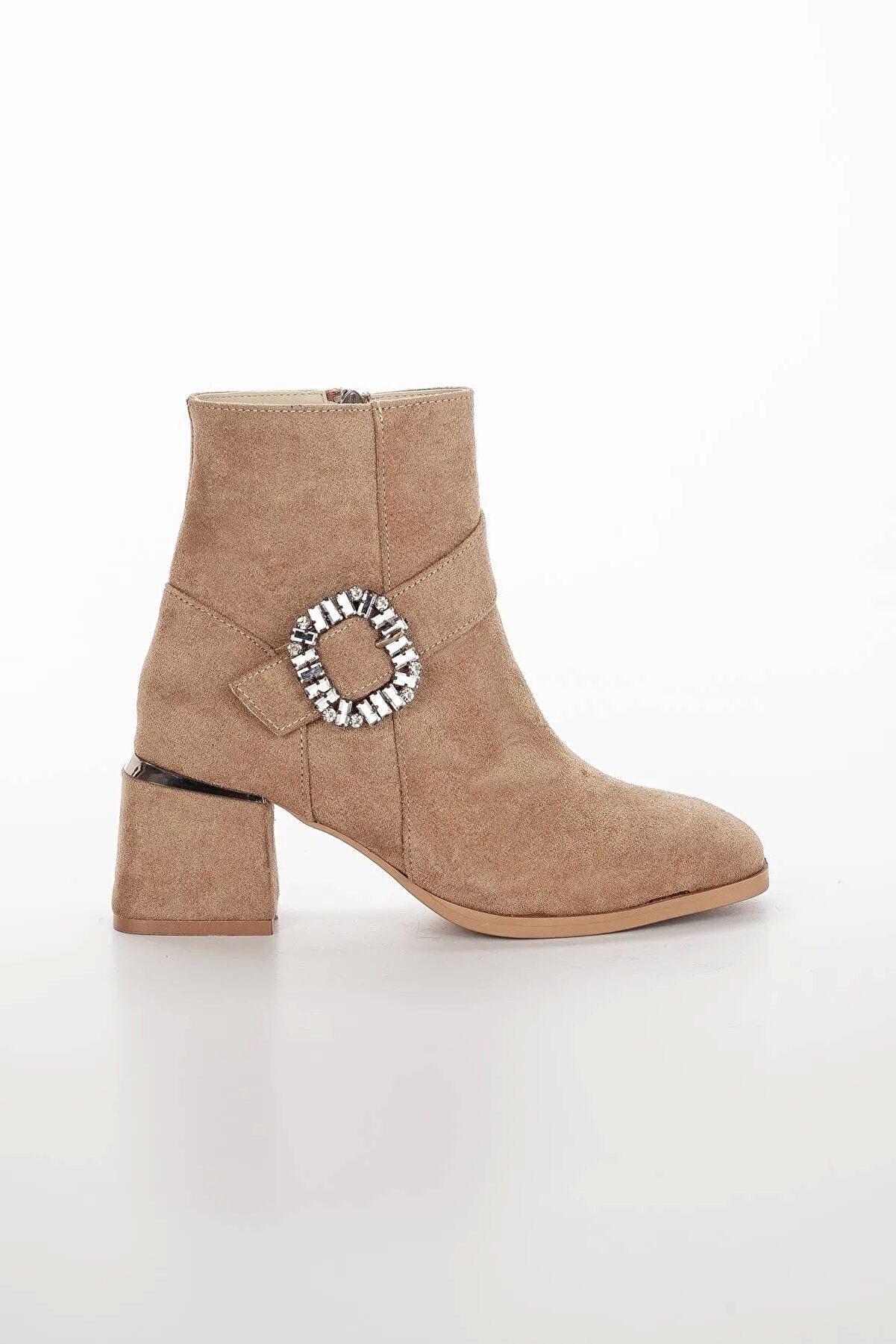 Gult Kadın 6 Cm Kut Burun Şık Dana Süet Bot Vi̇zon