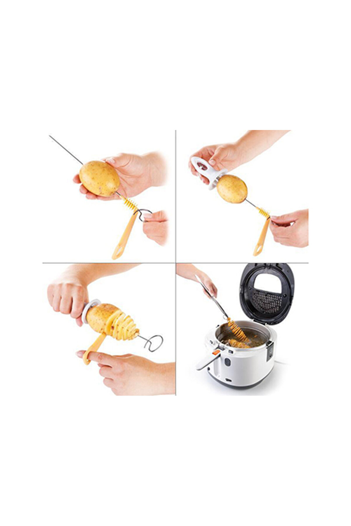 Ethab Ti̇caret Spi̇ral Patates Di̇li̇mleyi̇ci̇ Aparat &Ccedil;ubukta Patates Ci̇ps Yapma