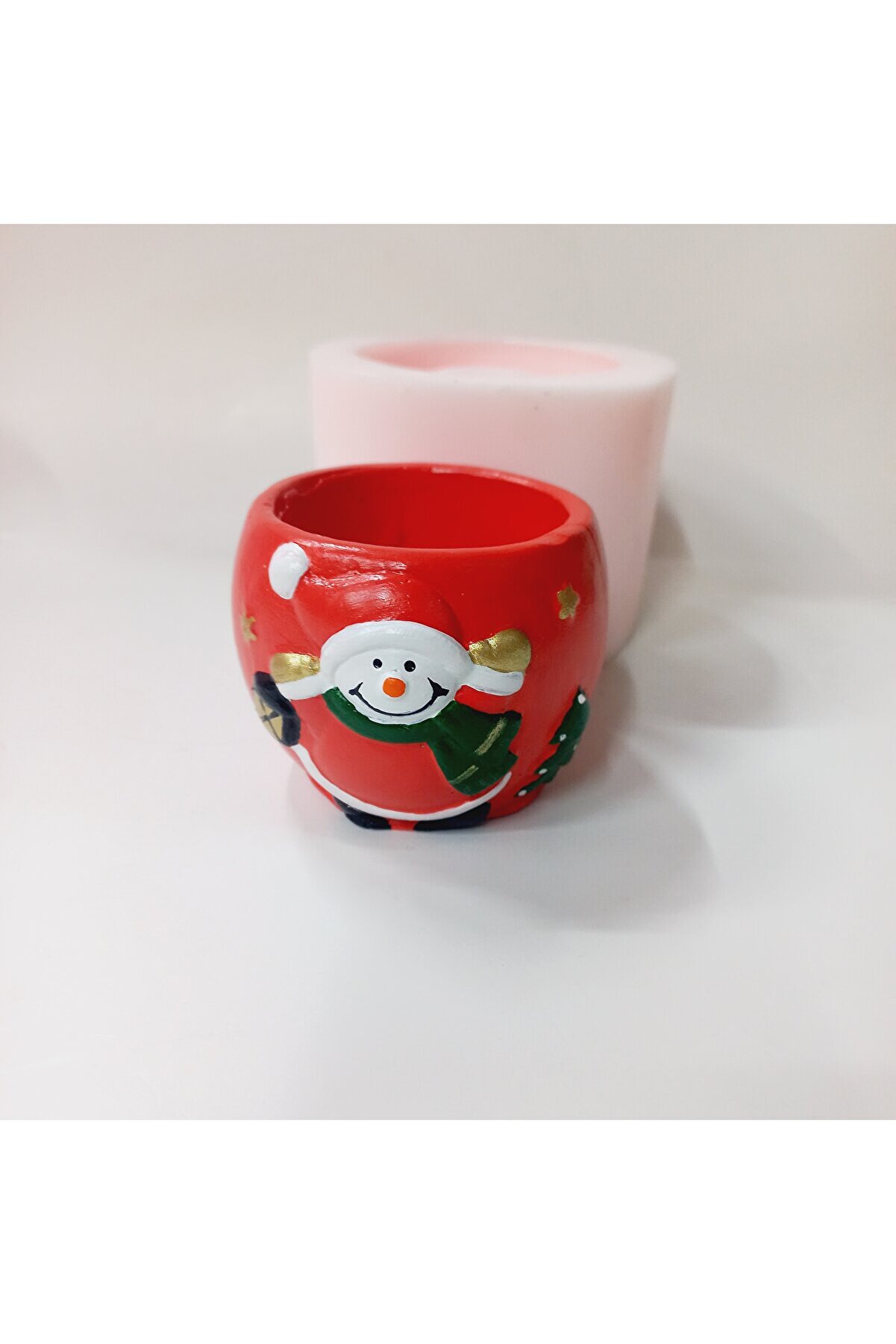 Kalıpcınızburada Kardan Adamlı Saksı Si̇li̇kon Kalıp - K7541