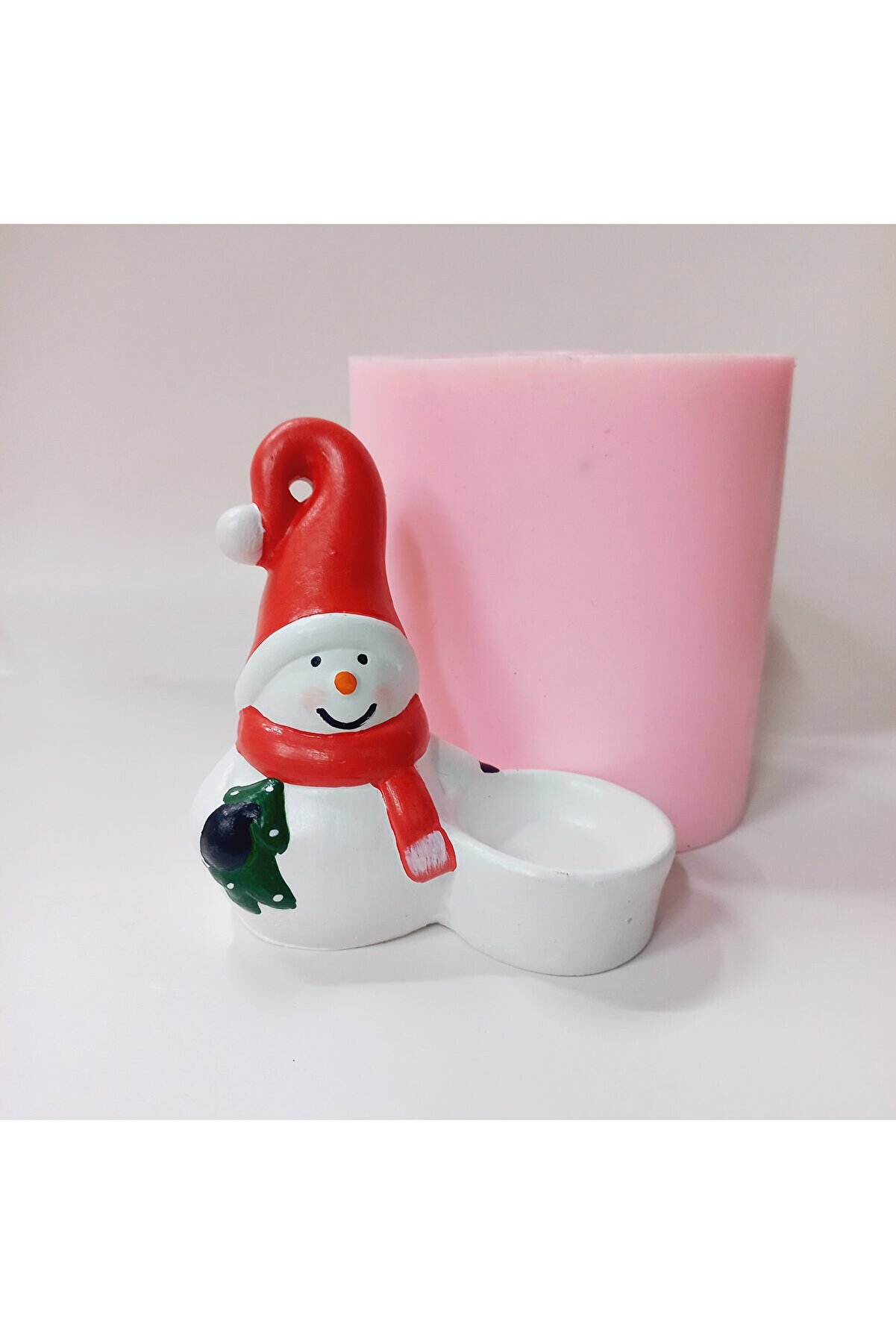 Kalıpcınızburada Kardan Adam Teali̇ght  Mumluk - K7536