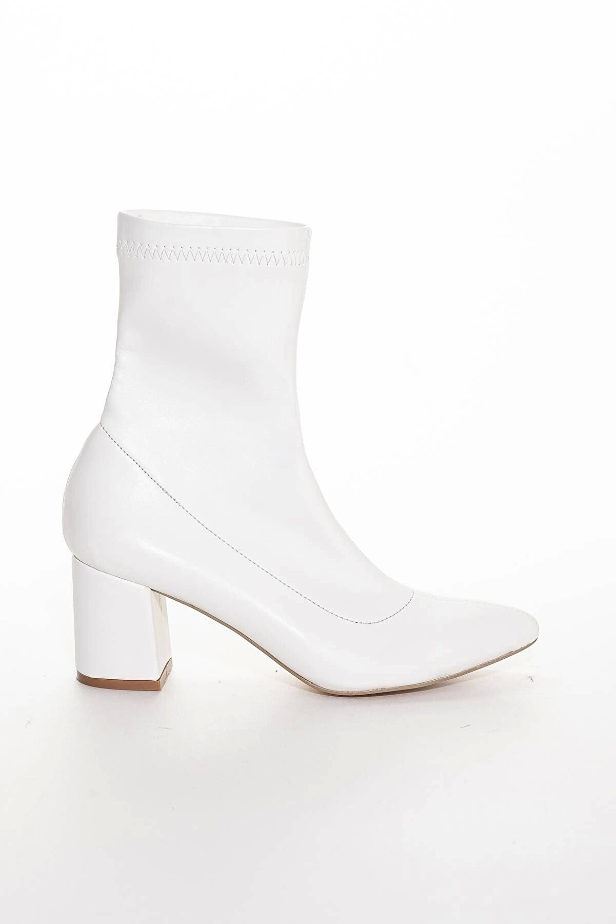 Gult Kadın Beyaz Streç Bot, Kadın Beyaz Topuklu Bot & Booti̇e