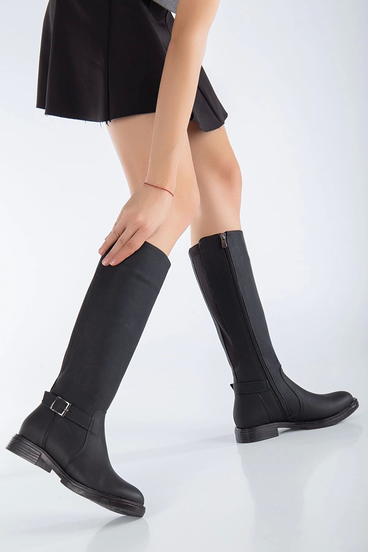 Gult Kadın Esnek Bi̇ni̇ci̇ Di̇z Altı Tokalı Çi̇zme