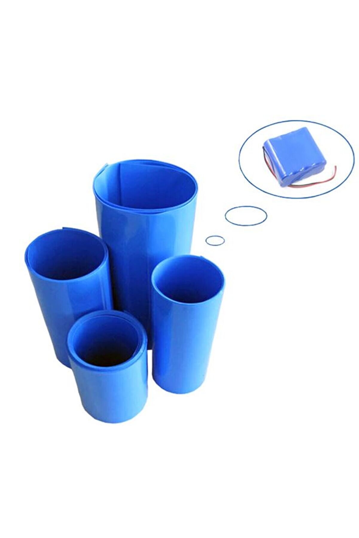 Ethab Ti̇caret 1 Mt Pvc Isı Borusu Mavi̇ Shrınk 120 Mm 18650 Pi̇l Yalıtım Isı B&uuml;z&uuml;lme Kablo Kılıfı (4457)