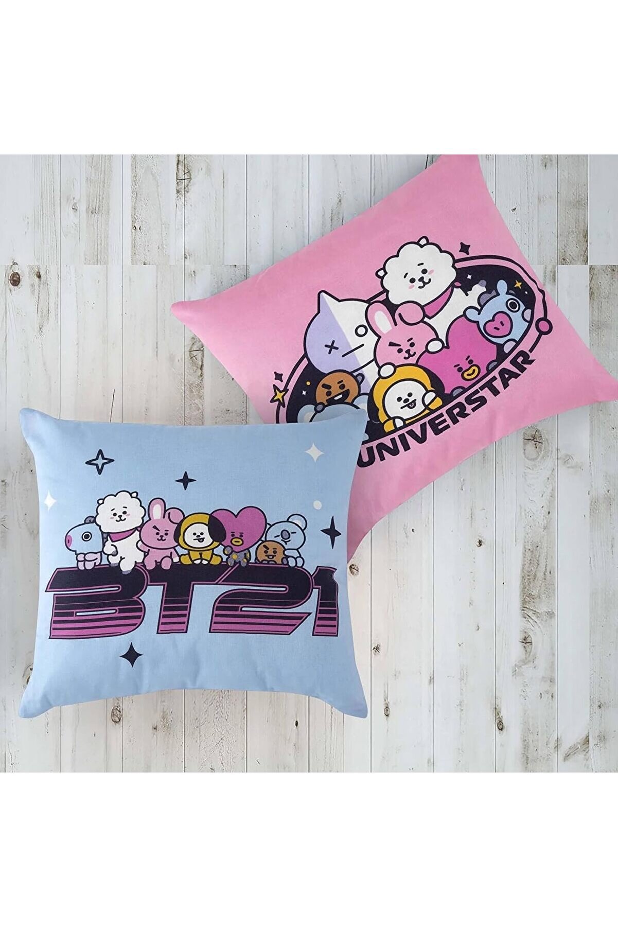 STOREMAX Lisanslı Pamuk Bt21 Kırlent Çok Renkli Tekli snnshp 1058548