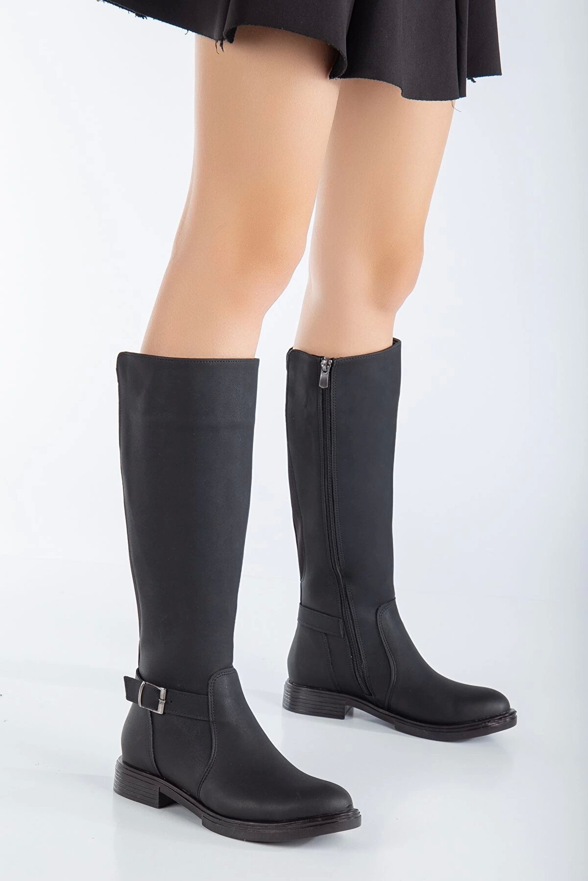 Gult Kadın Esnek Bi̇ni̇ci̇ Di̇z Altı Tokalı Çi̇zme