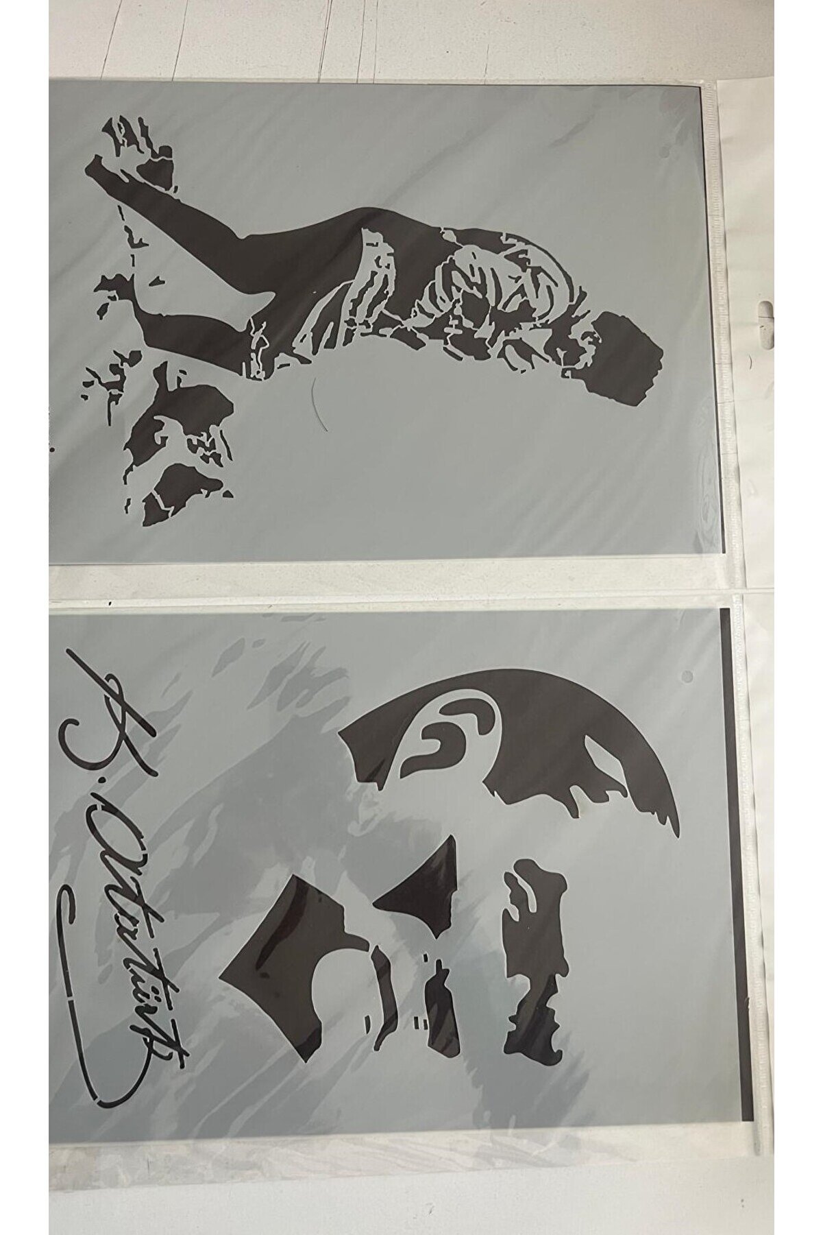 Ai̇rbrush Tattoo B&uuml;y&uuml;k Boy Kemal Atat&uuml;rk Stenci̇l Kalıp 2 Adet Bi̇rden