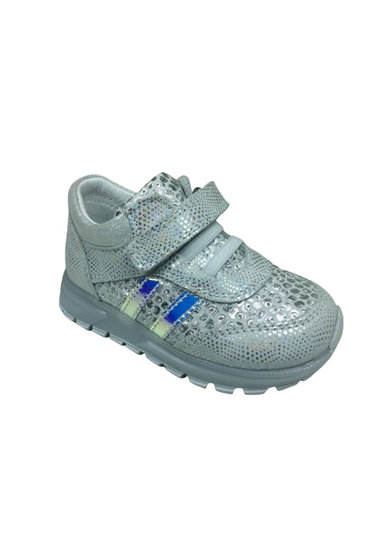Bebe Kız Çocuk Spor Ayakkabı Gümüş Cırtlı Lasti̇k %100Derı Anatomi̇k