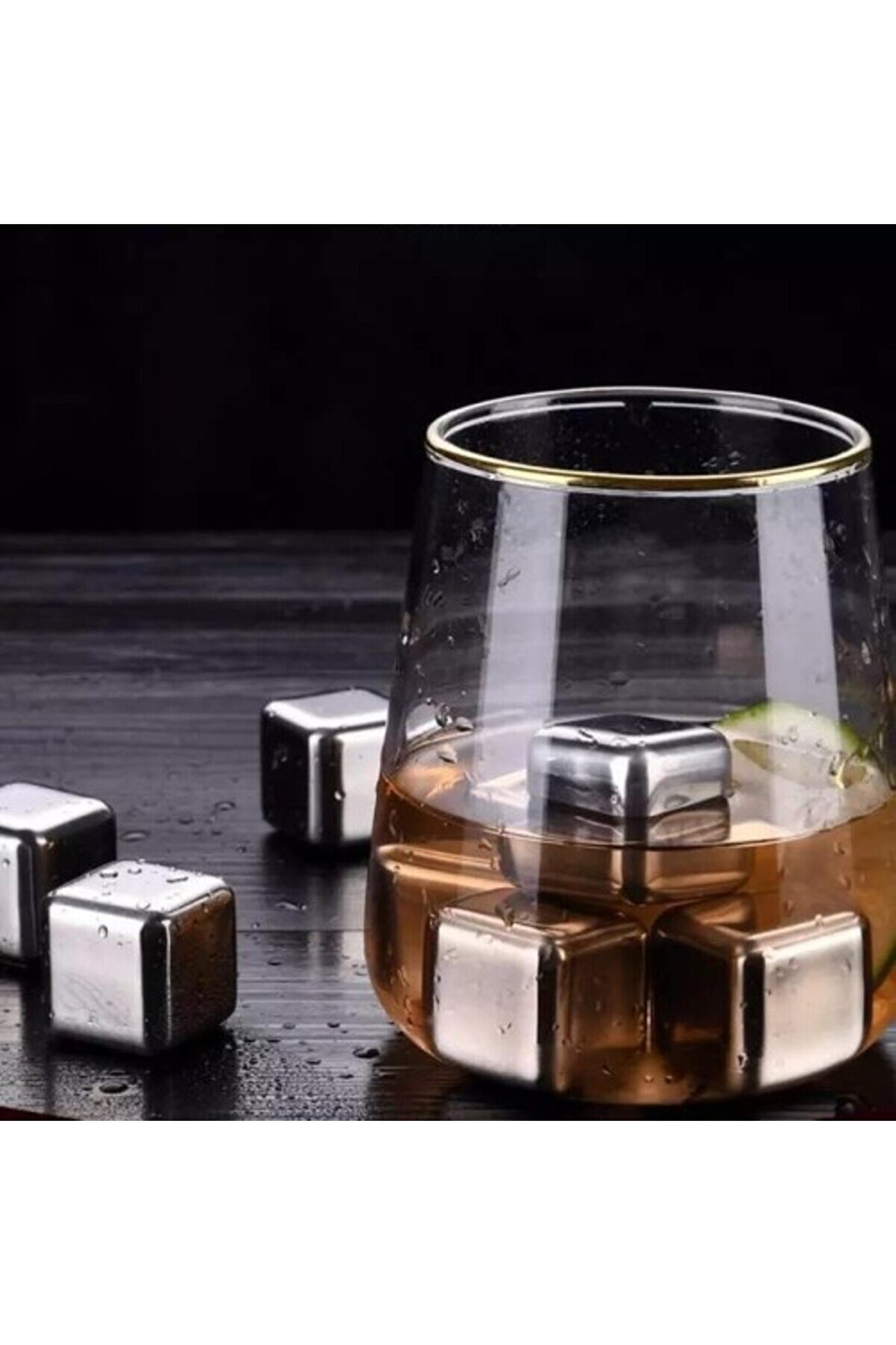6 Lı Çeli̇k Metal Kaplama Vi̇ski̇ Taşı Soğutma Buz Küpü