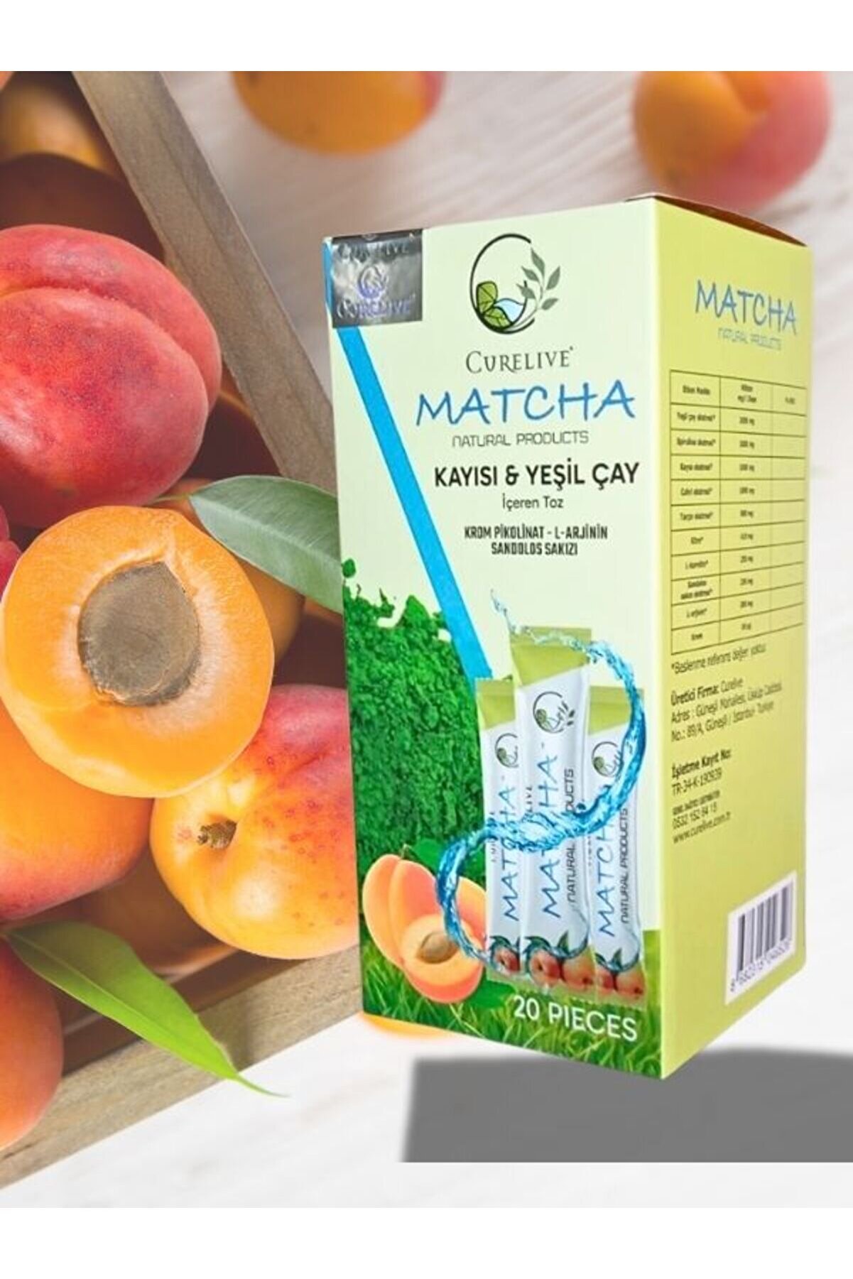 Curali̇ve Matcha Detox, Matcha Kayısı & Yeşi̇lçay 20 Pi̇eces