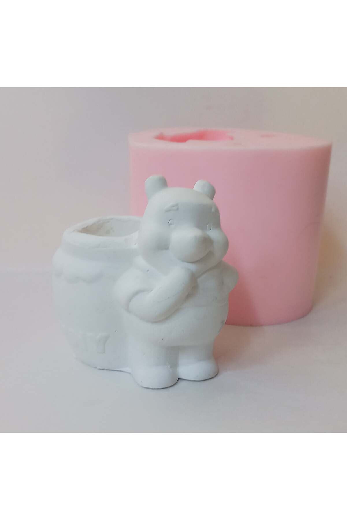 Kalıpcınızburada Bal Kavanozlu Ayıcık Si̇li̇kon Kalıp - K 7605