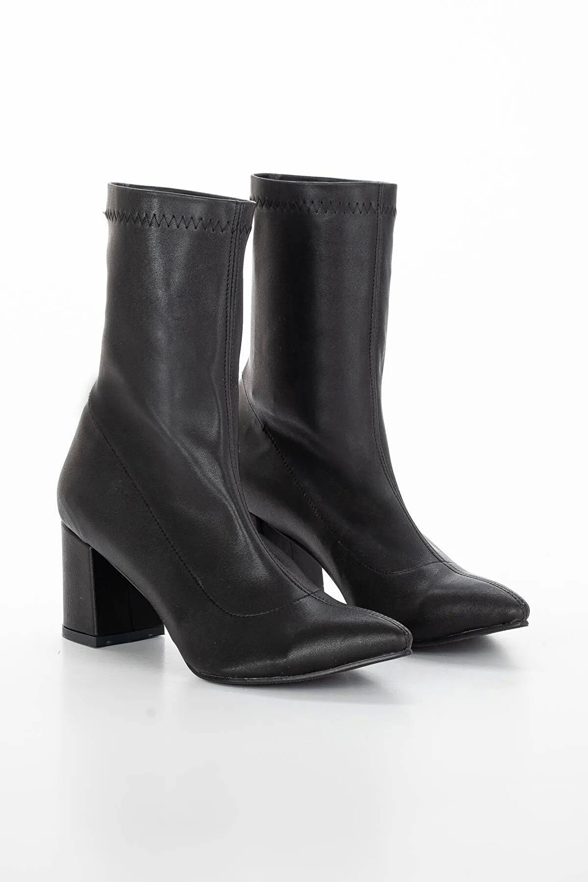 Gult Kadın Si̇yah Ci̇lt Streç Bot, Kadın Topuklu Bot & Booti̇e