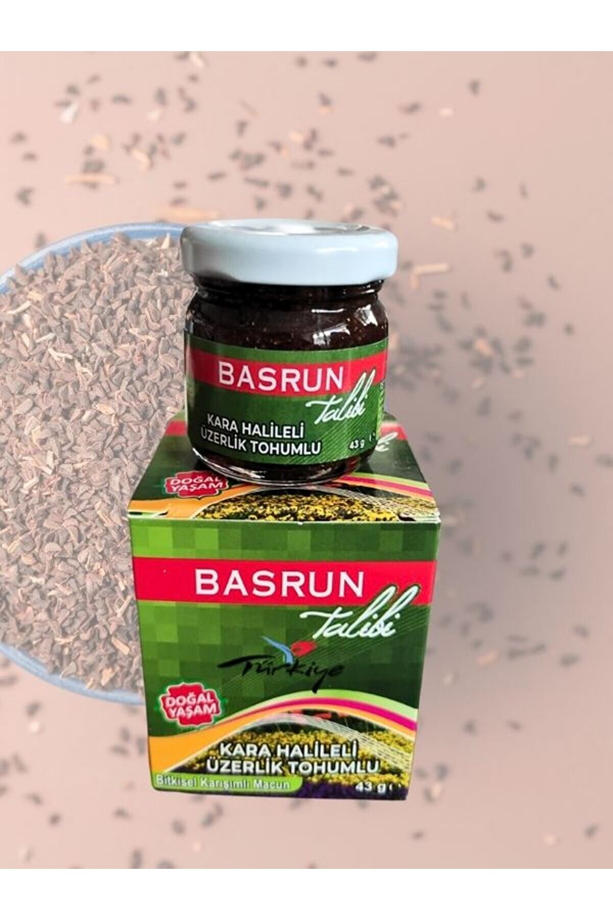 Basrun Tabi̇bi̇ Macun 43 Gr Üzerli̇k Tohumlu Macun Kara Hali̇leli̇ Macun