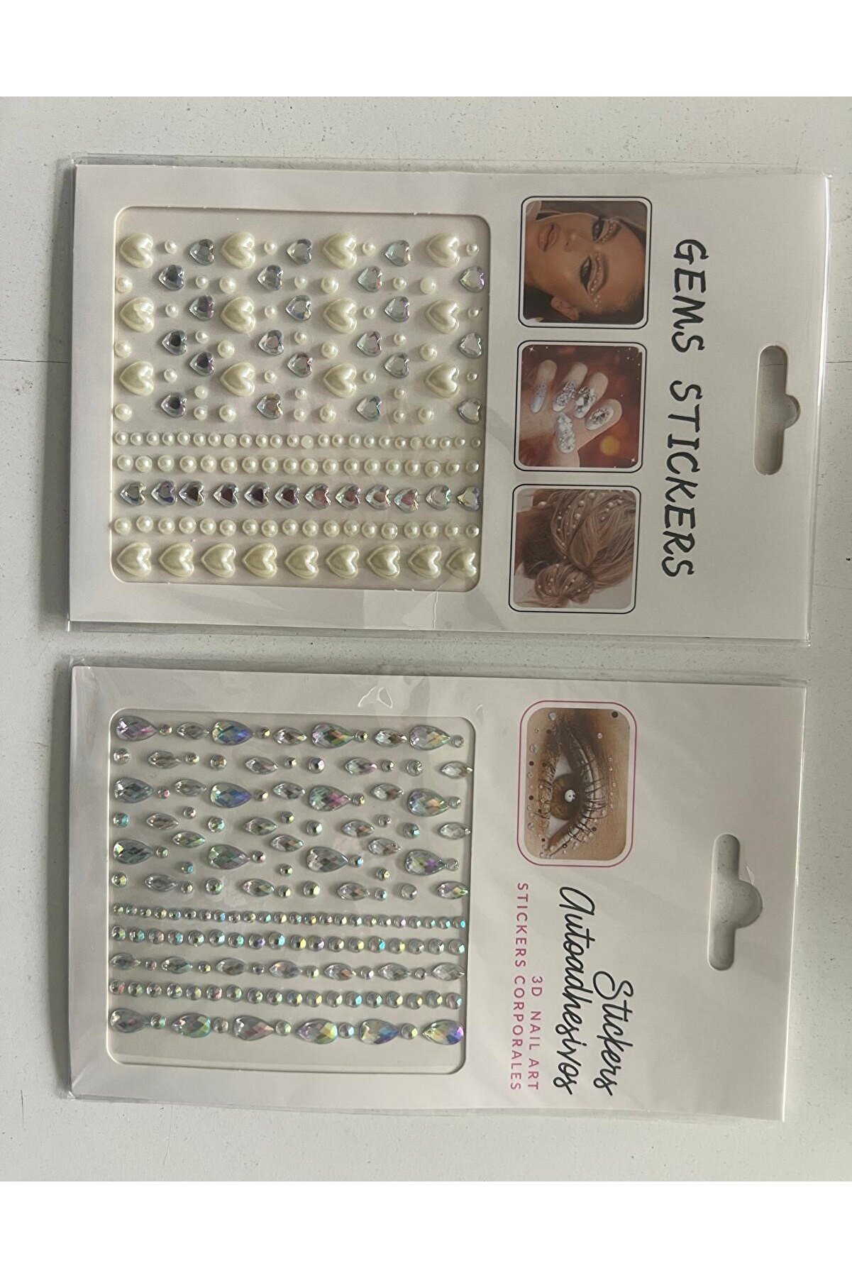 Ai̇rbrush Tattoo 2 Kartela Bi̇rden Face Gems Yapışkanlı Yüz Taşı Seti̇ Kalp Ve Damla