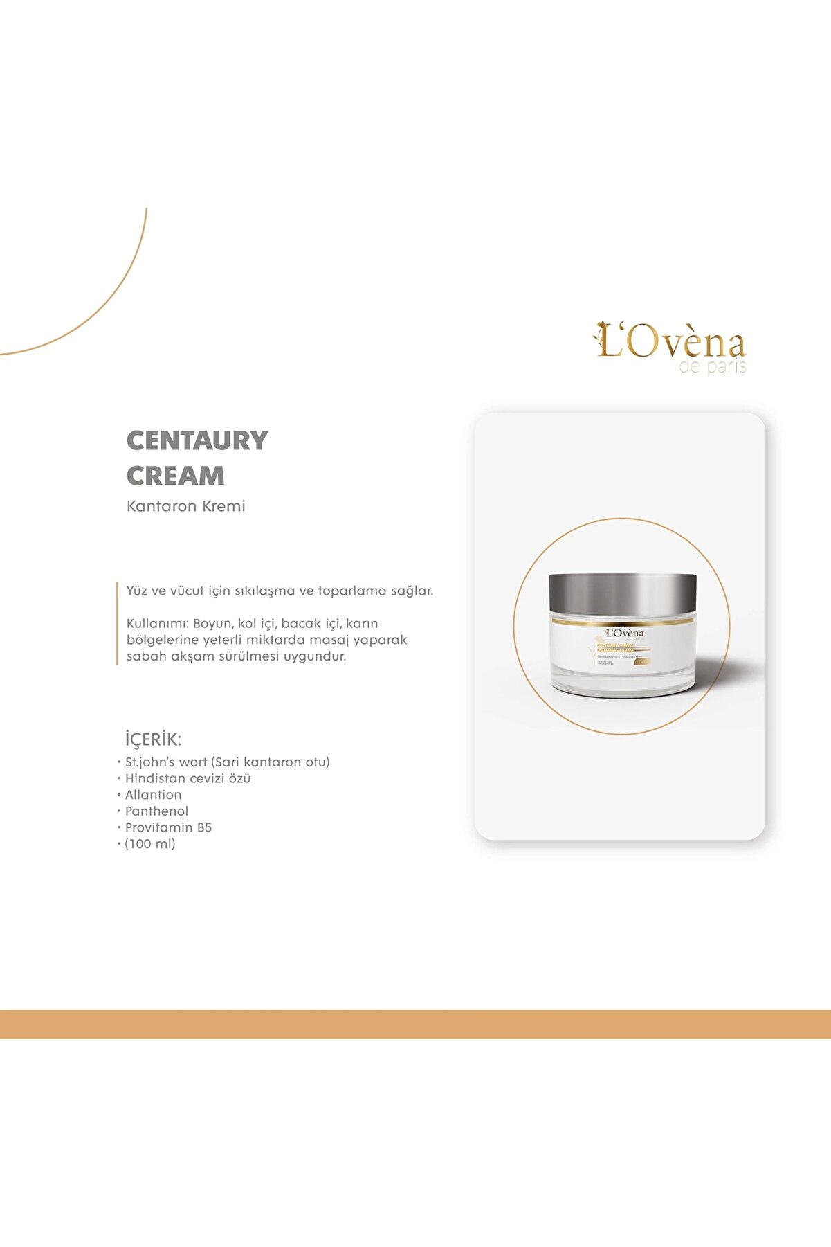 L Ovena De Pari̇s - Centaury Cream - 100 Ml