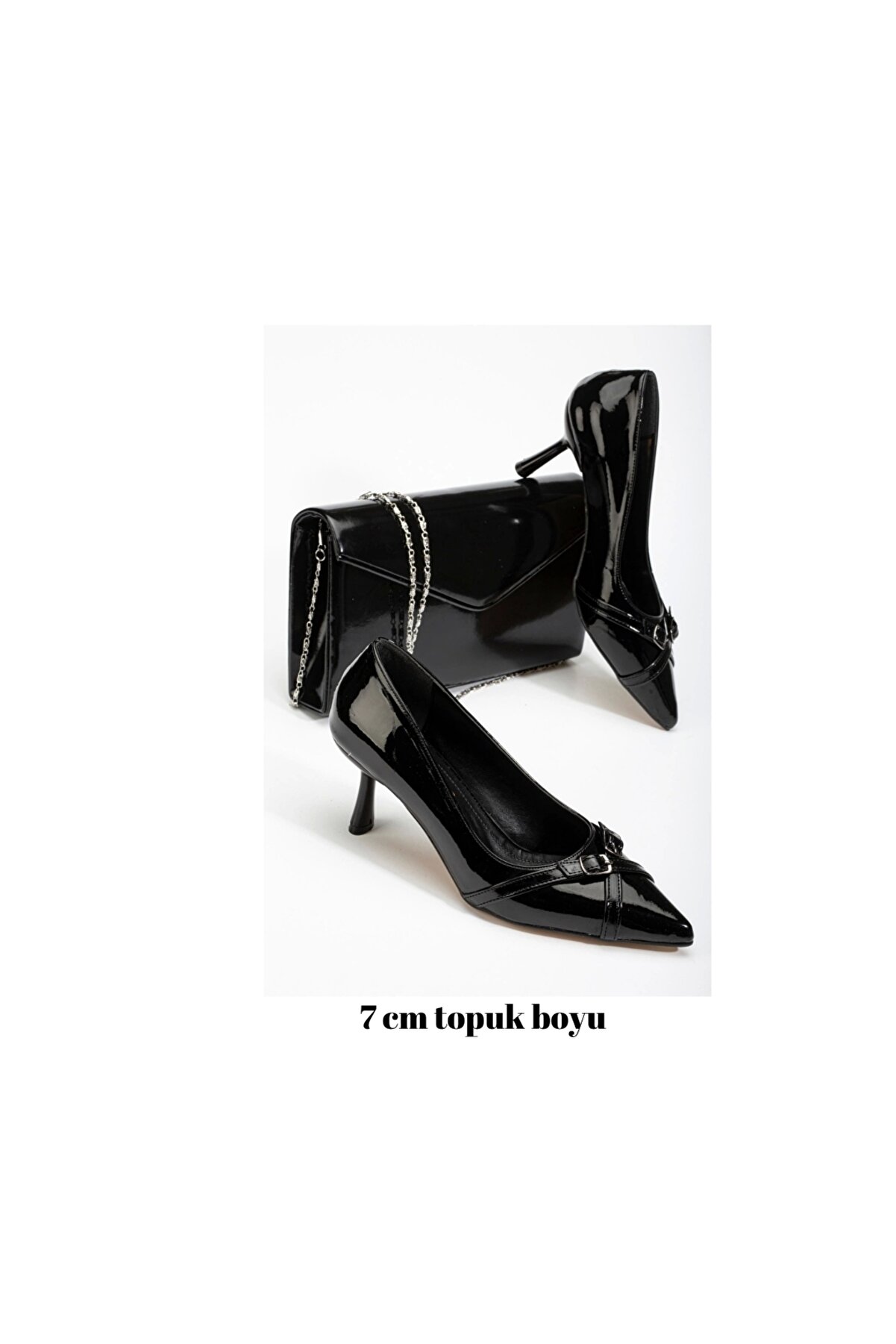 Gult 7 Cm Abi̇ye Rugan Kombi̇ni̇ Si̇yah