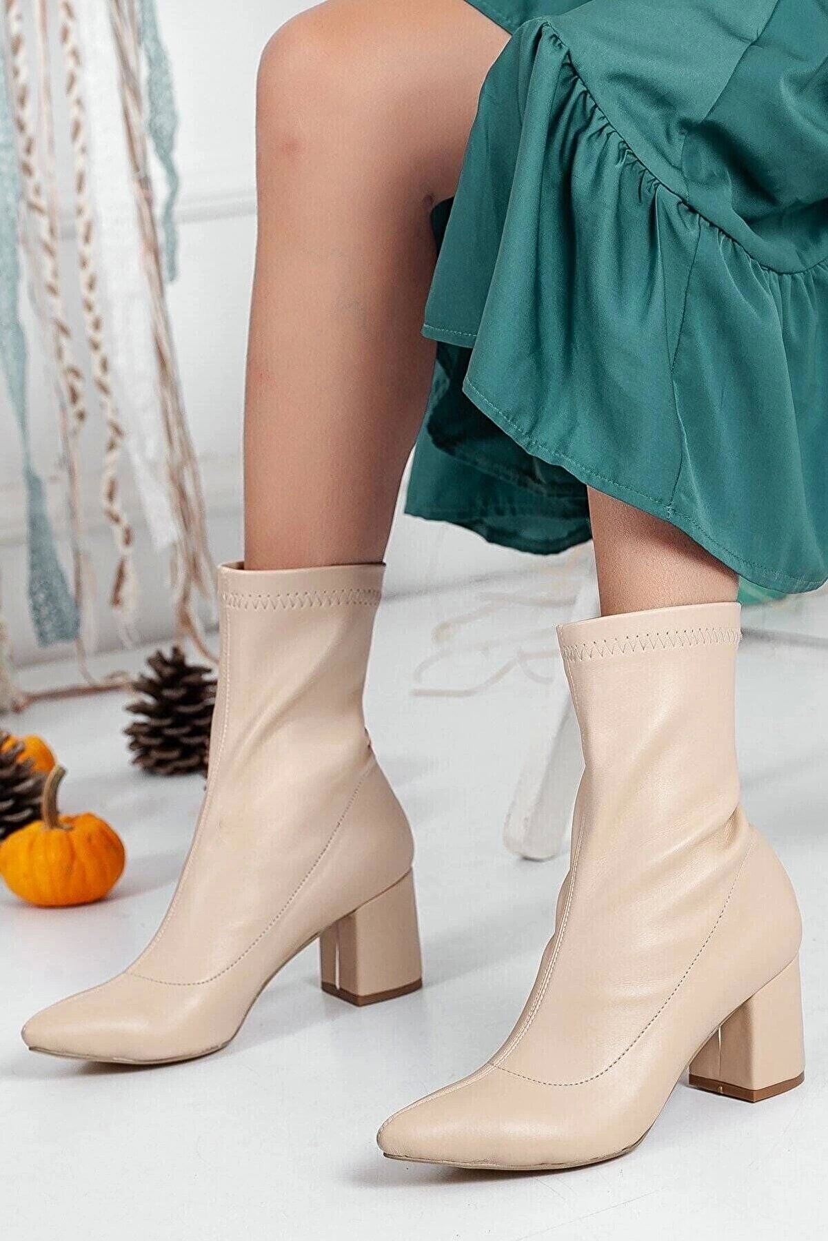 Gult Kadın Nude Streç Bot