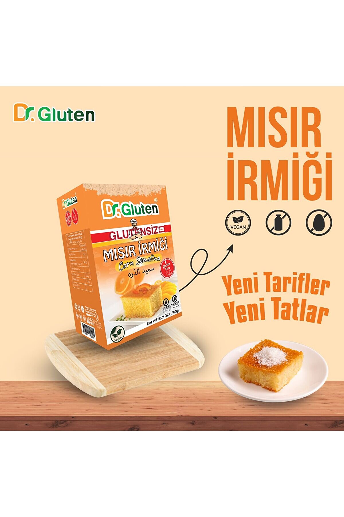 Glutensi̇z Mısır İrmi̇ği̇ 1 Kg Corn Semoli̇na 1000 Gr