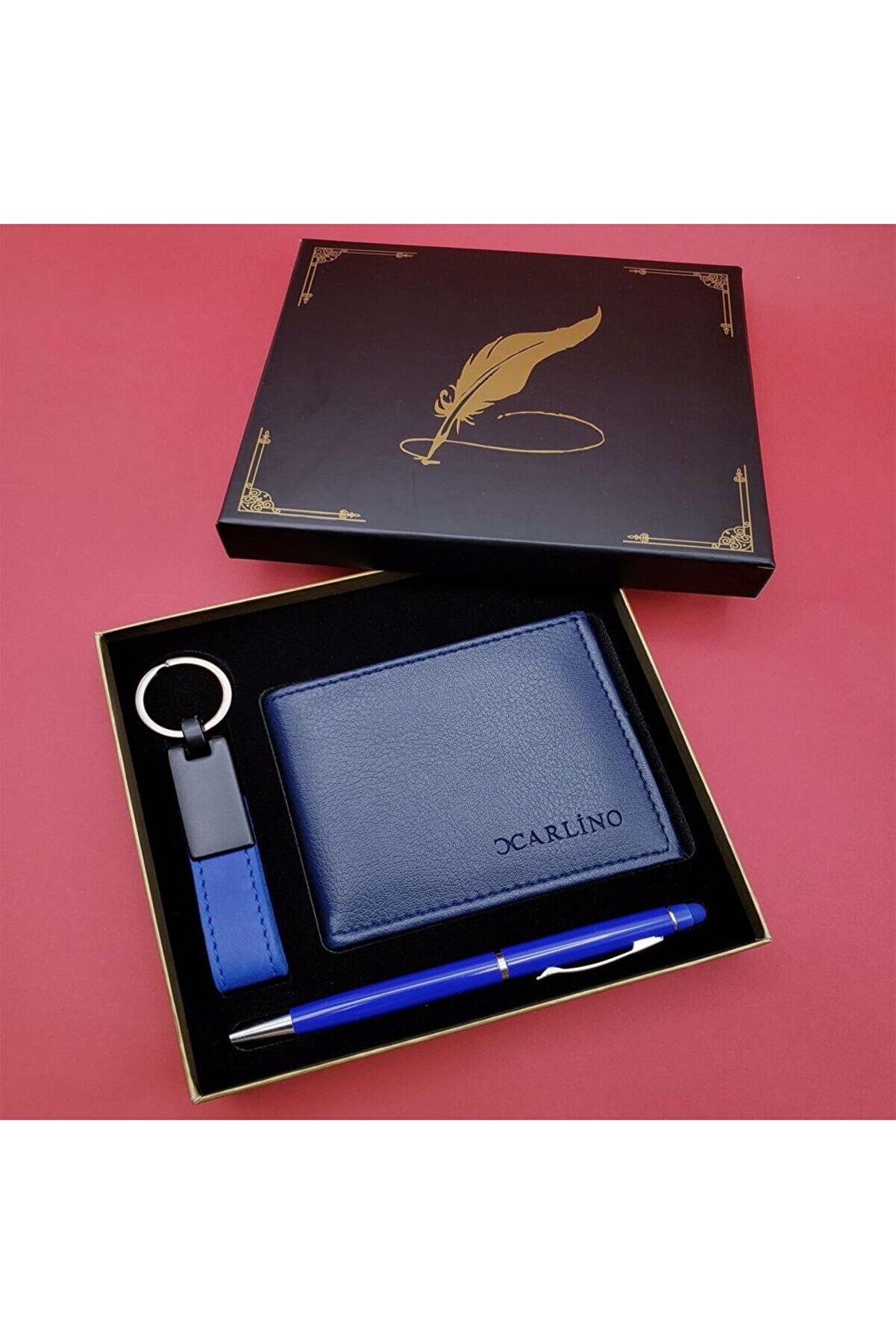 evimdeyokyok Mavi Cüzdan Anahtarlık Ve Kalem Tdrtr