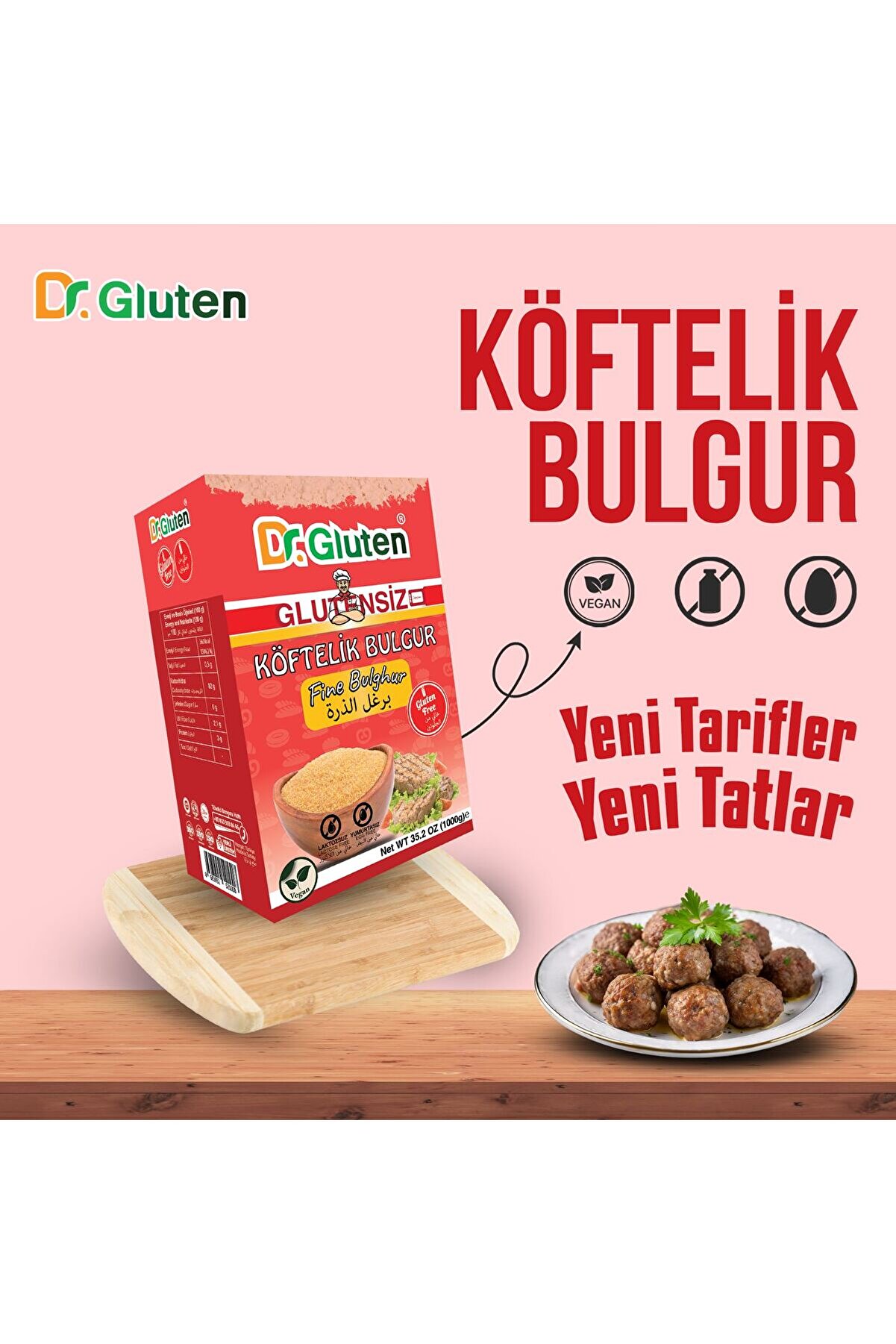 Dr.Gluten Glutensiz Köftelik Bulgur 1 Kg Fine Bulghur 1000gr
