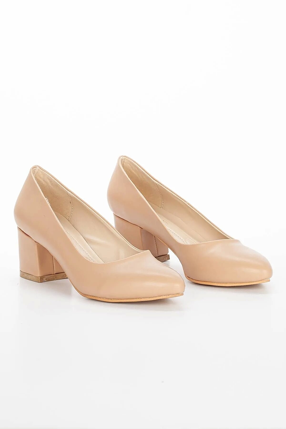 Gult Kadın Klasi̇k Kısa Sti̇letto Ve Çanta Takımı Koyu Ten