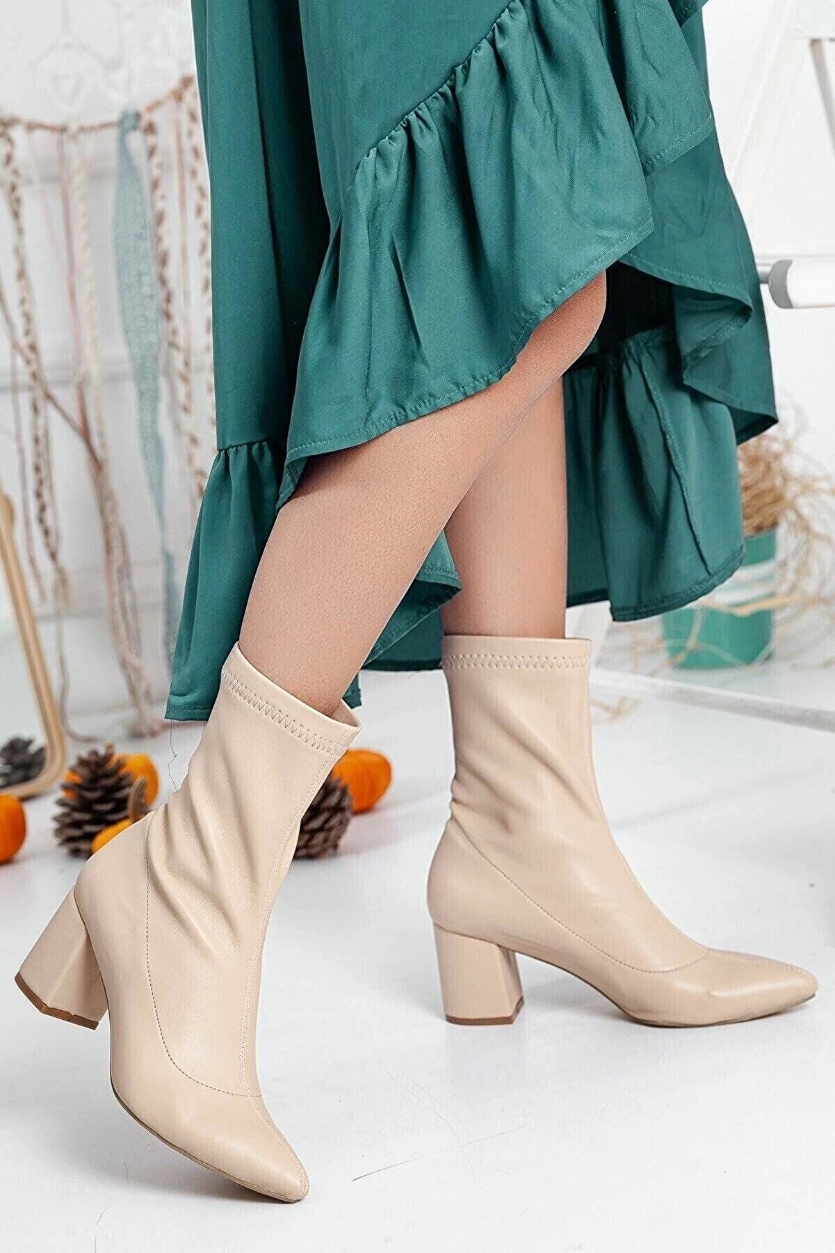 Gult Kadın Nude Streç Bot