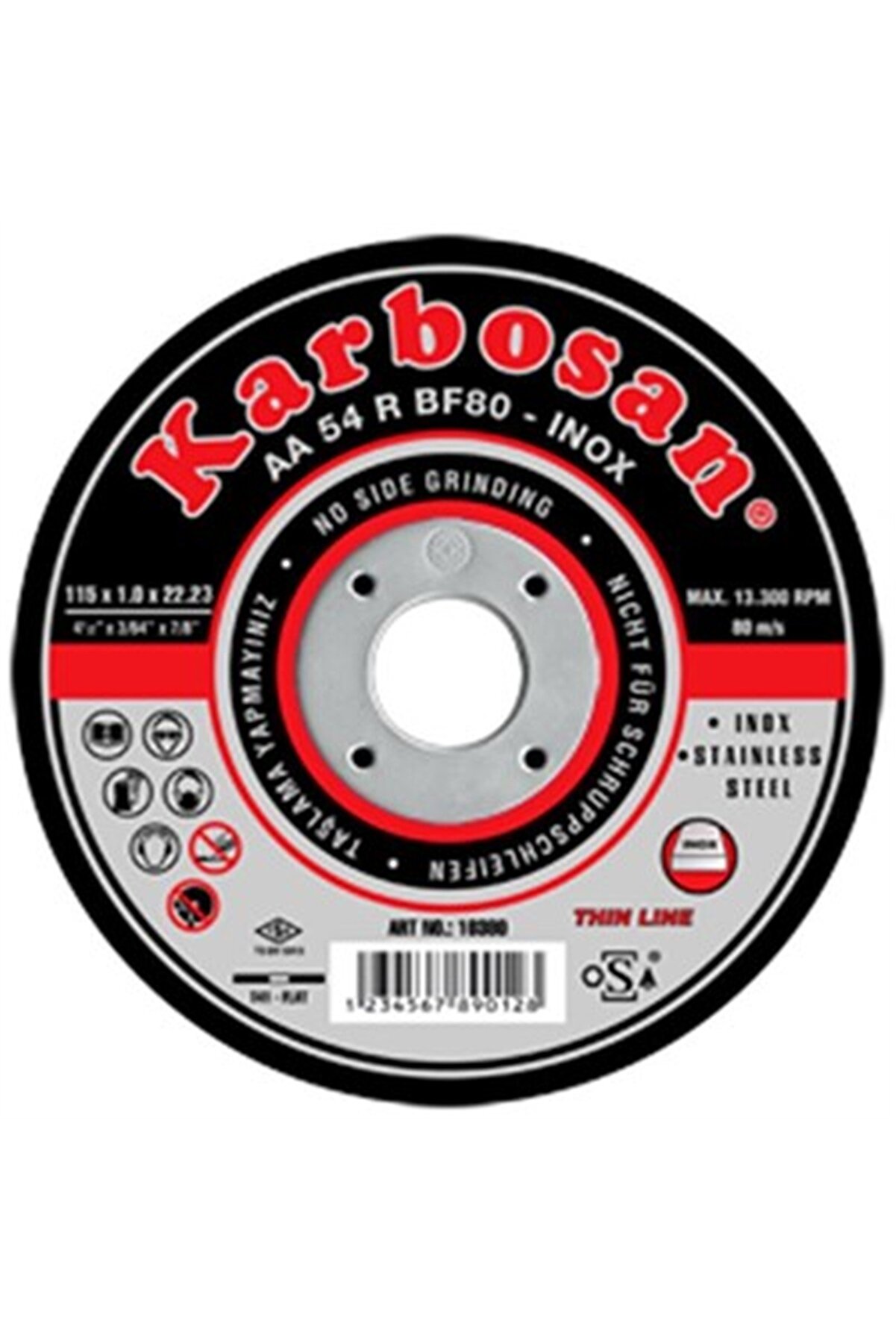KARBOSAN 115x1.0x22 Mm Inox Kesici Taş Karbosan-10adet