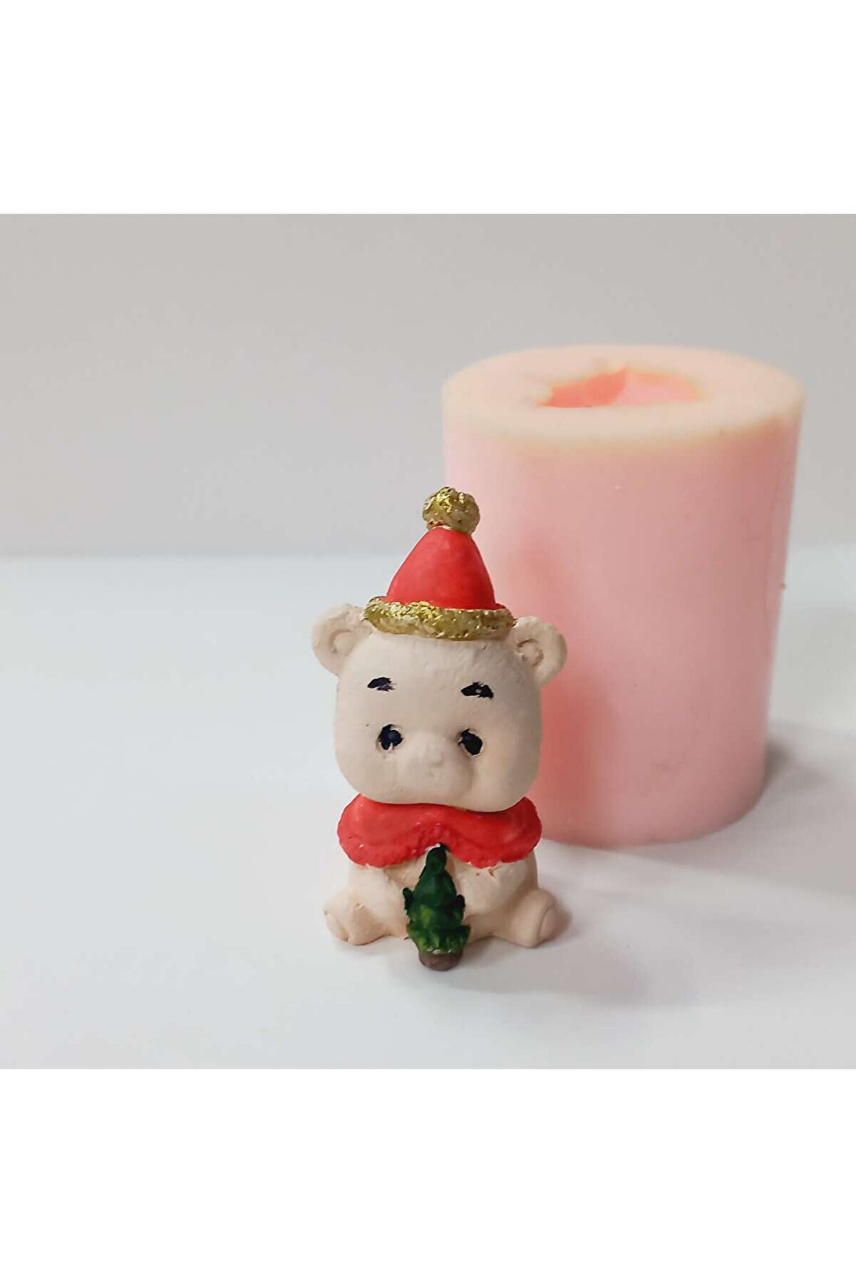 Kalıpcınızburada Ağaçlı Ayıcık Saksı Süsü  Si̇li̇kon Kalıp - K7610