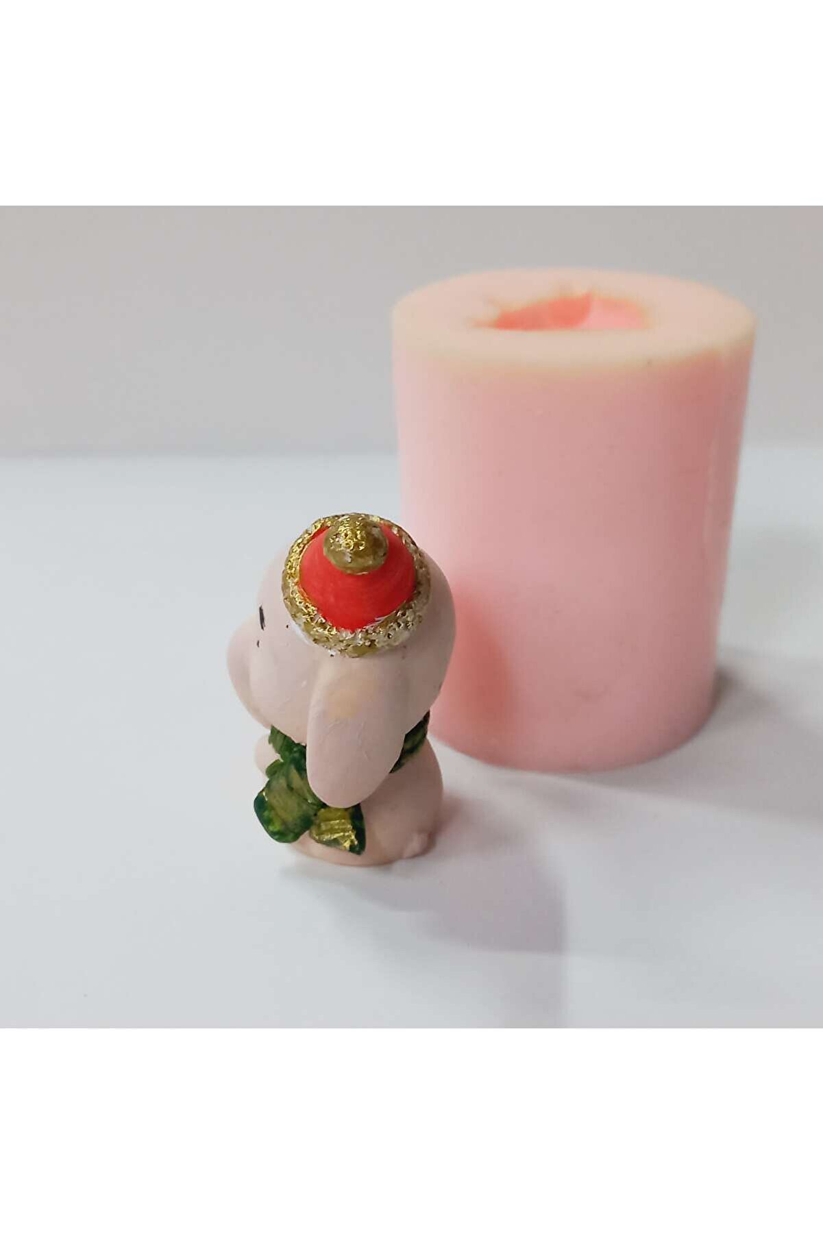 Kalıpcınızburada Elmalı Fi̇l Noel Saksı Süsü Si̇li̇kon Kalıp - K7611